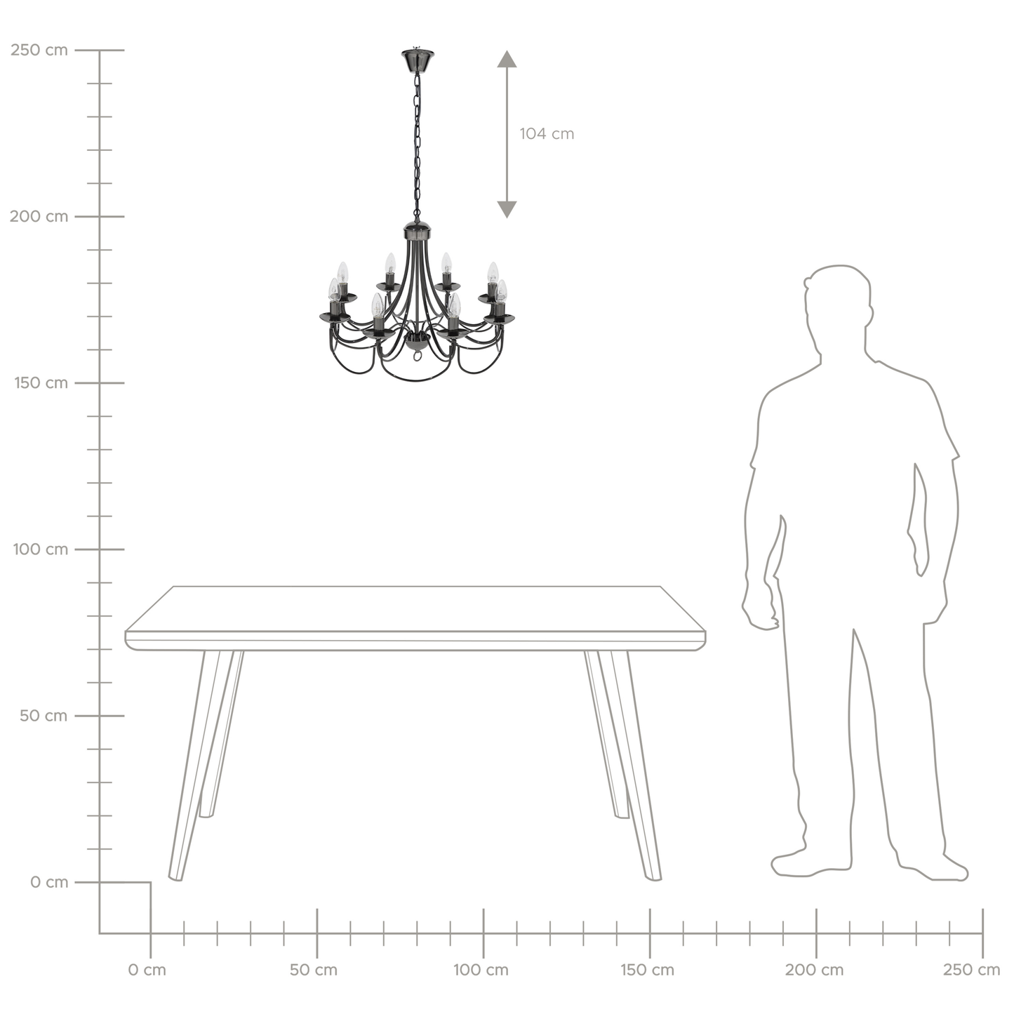 Kronleuchter TEESTA Metall Schwarz