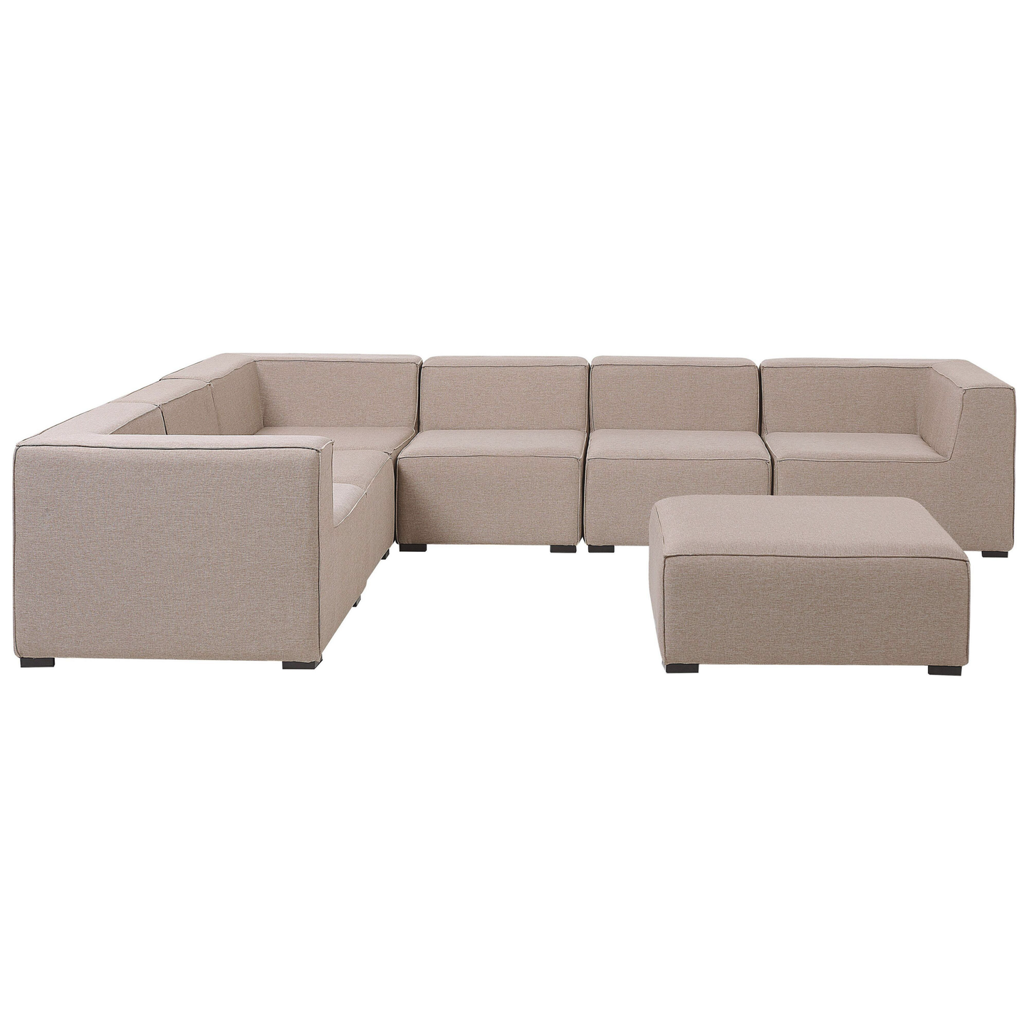 Garten Ecksofa mit Ottomane 7-Sitzer AREZZO linksseitig modular Beige