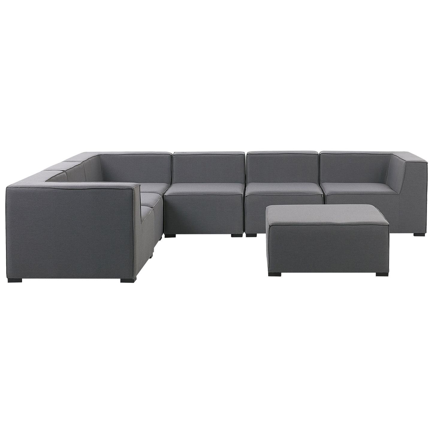 Garten Ecksofa mit Ottomane 7-Sitzer AREZZO linksseitig modular Grau