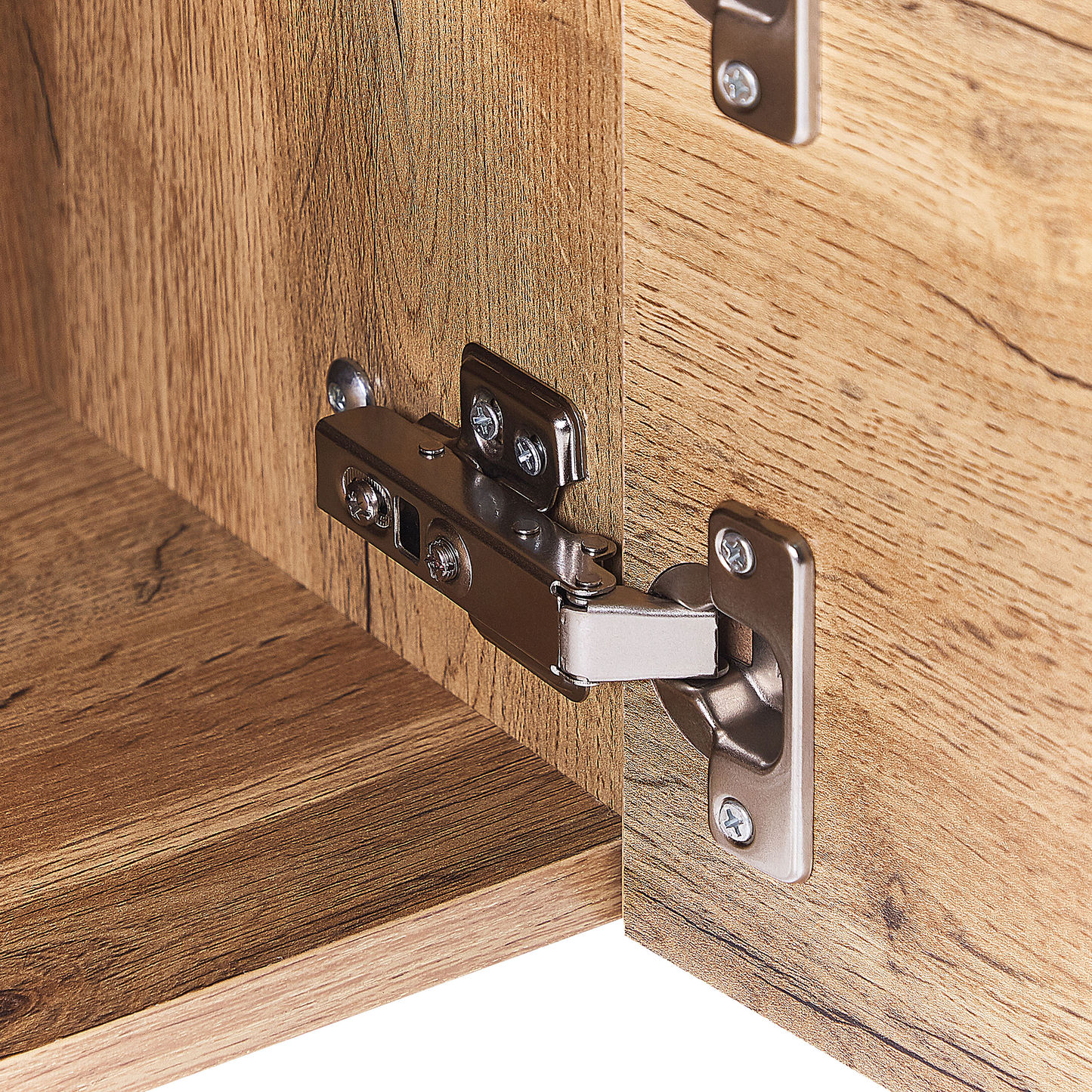 Schreibtisch heller Holzfarbton / weiss 120 x 60 cm Schublade mit Schrank ASHLAND