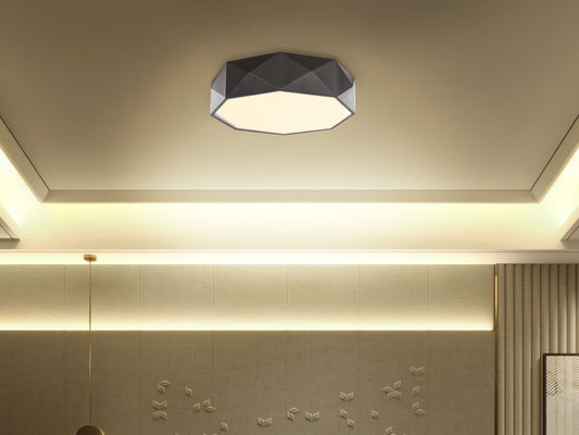 Deckenleuchte LED Metall schwarz achteckig SVAY