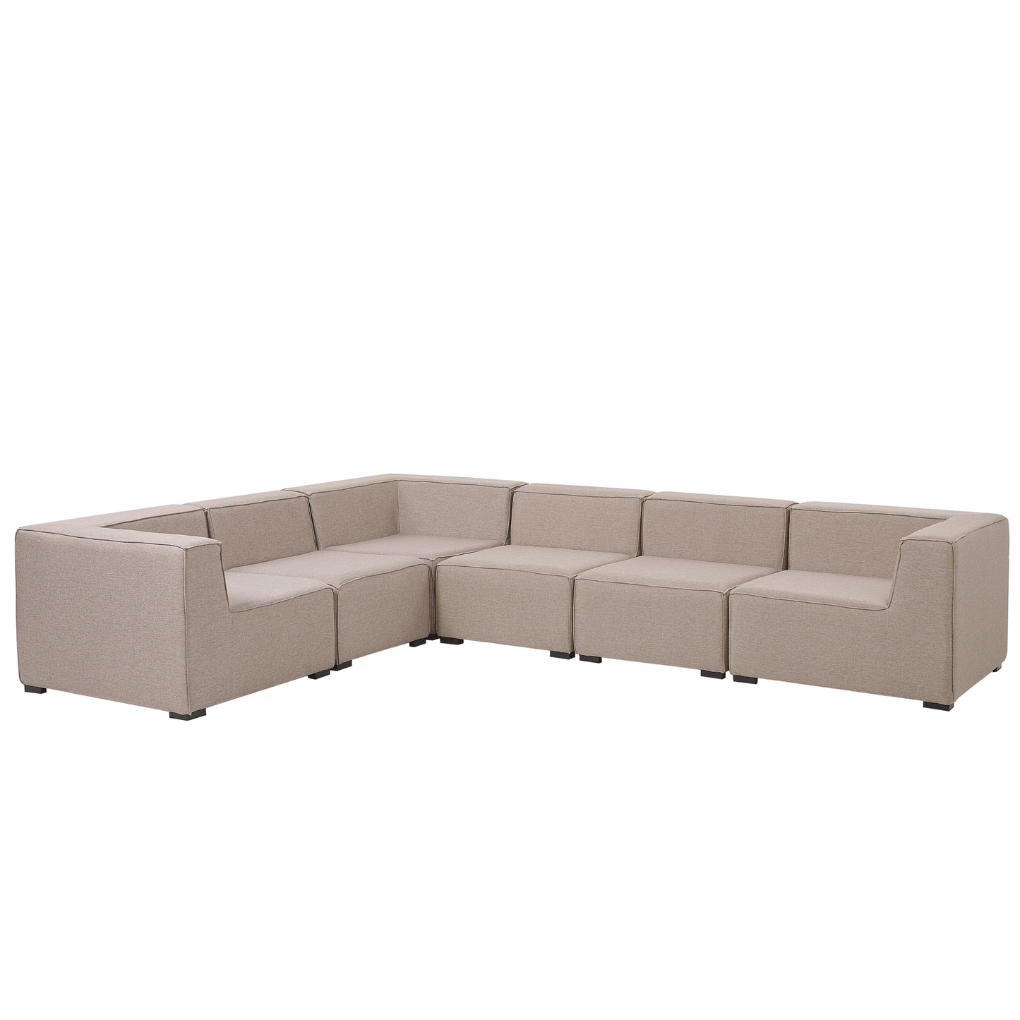 Garten Ecksofa mit Ottomane 7-Sitzer AREZZO rechtsseitig modular Beige