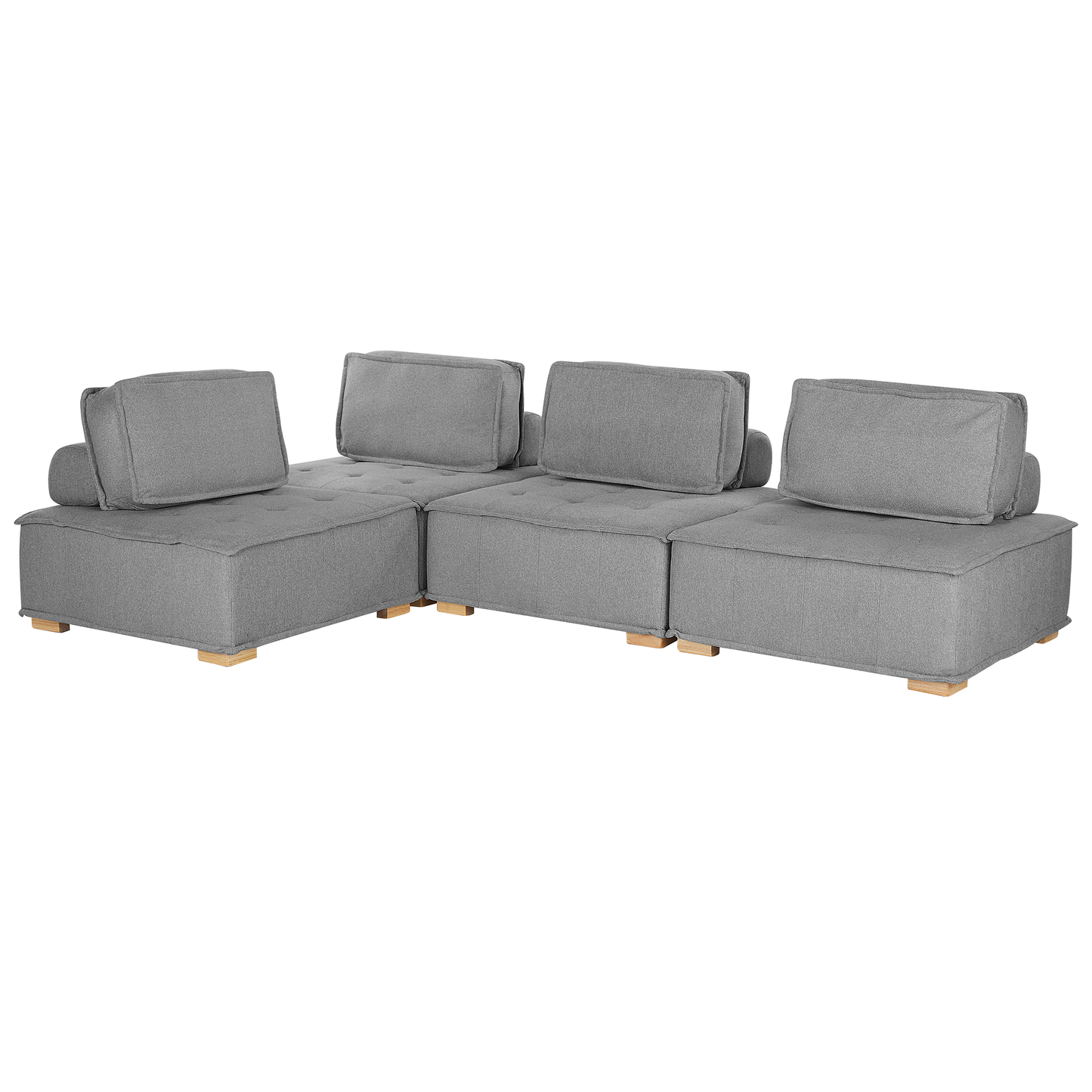 Ecksofa Stoff grau 4-Sitzer modular TIBRO