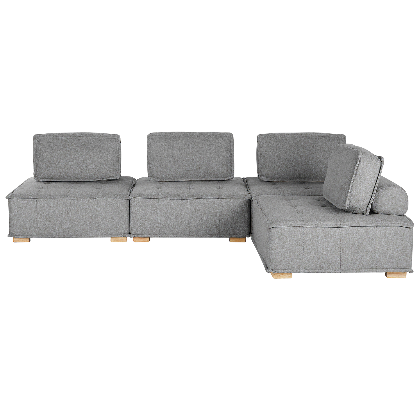 Ecksofa Stoff grau 4-Sitzer modular TIBRO