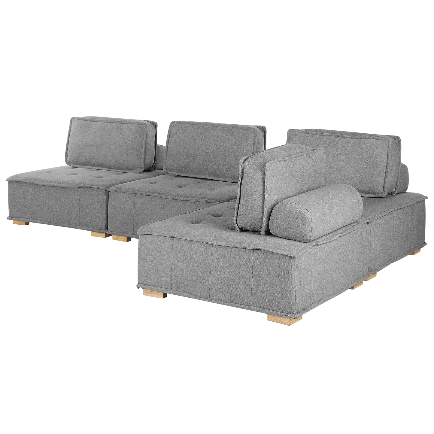 Ecksofa Stoff grau 4-Sitzer modular TIBRO
