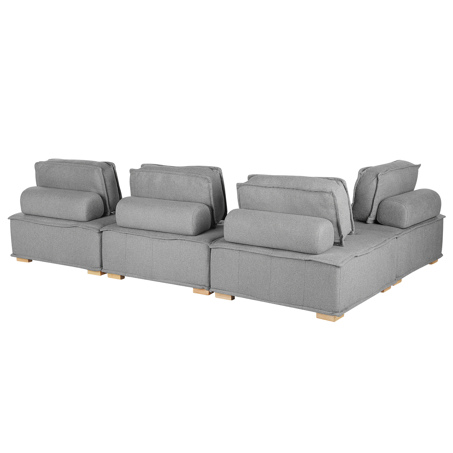 Ecksofa Stoff grau 4-Sitzer modular TIBRO