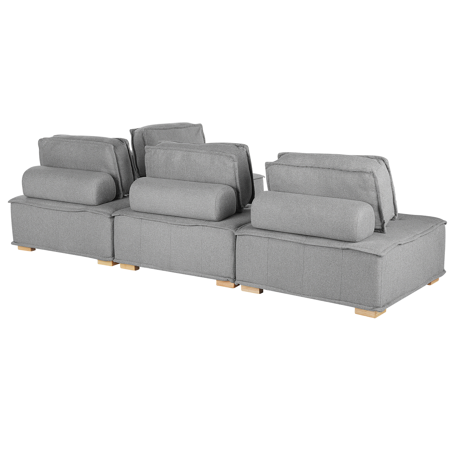 Ecksofa Stoff grau 4-Sitzer modular TIBRO