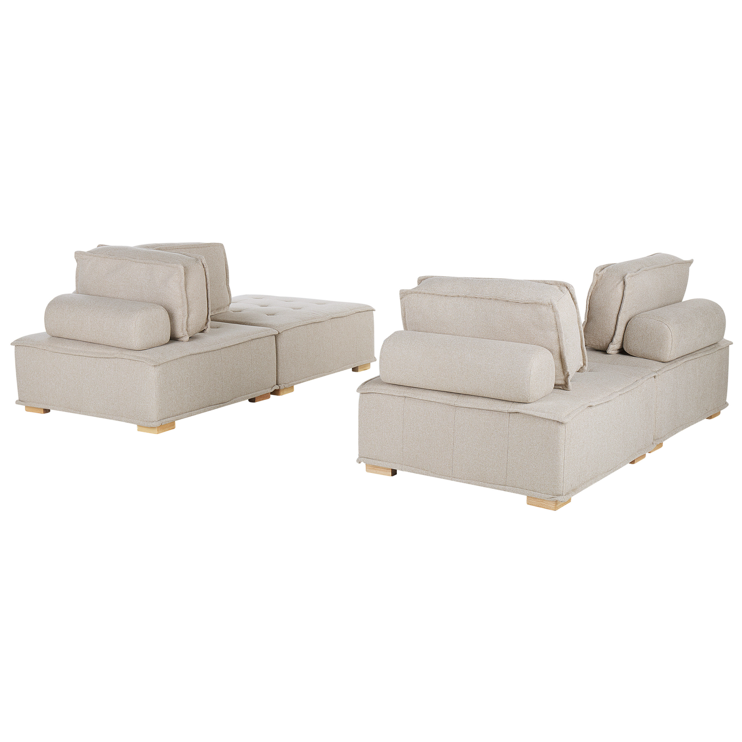 Sofa Set Polsterbezug helles Beige 4-Sitzer TIBRO