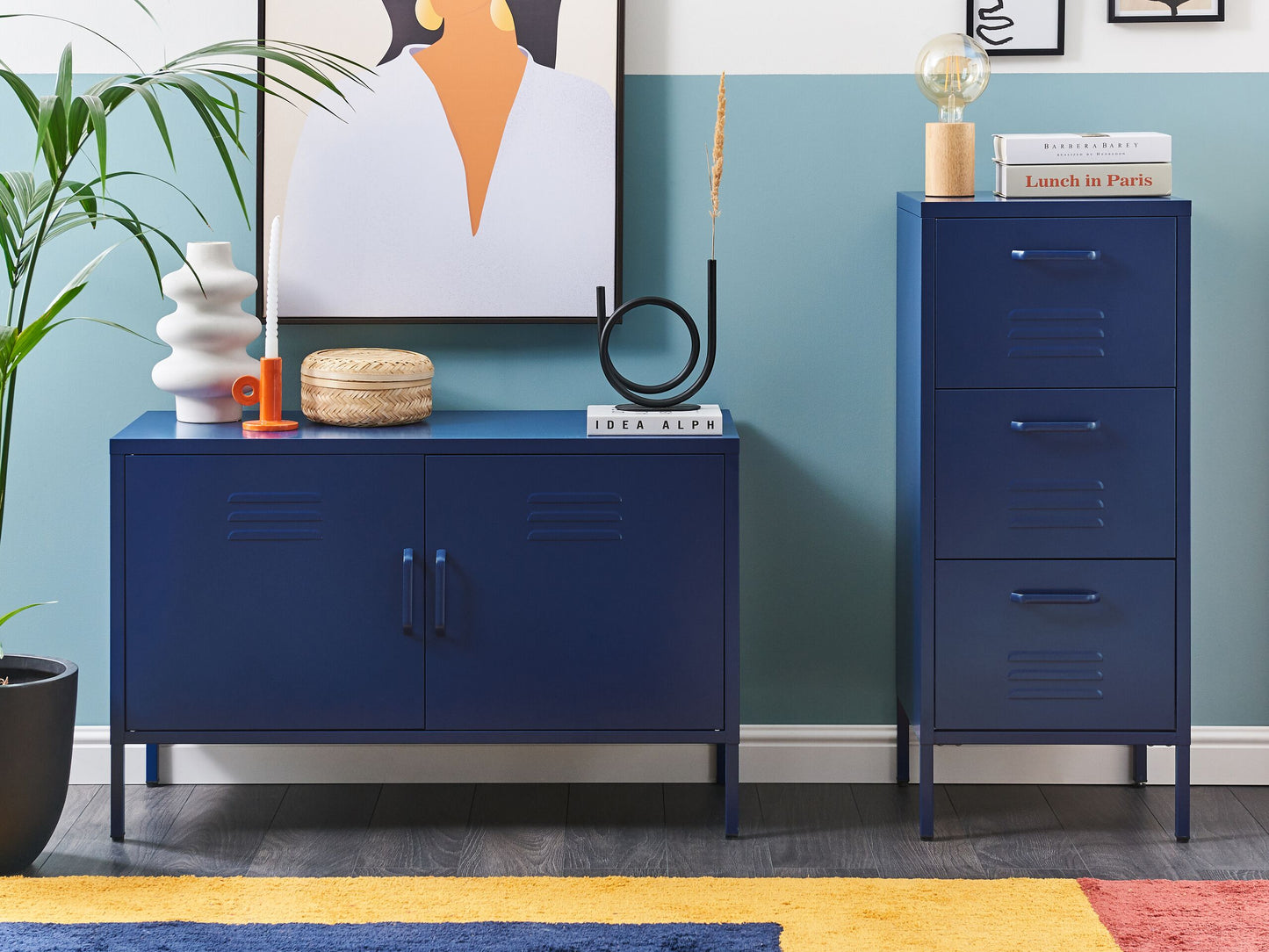Büroschrank URIA Metall Marineblau