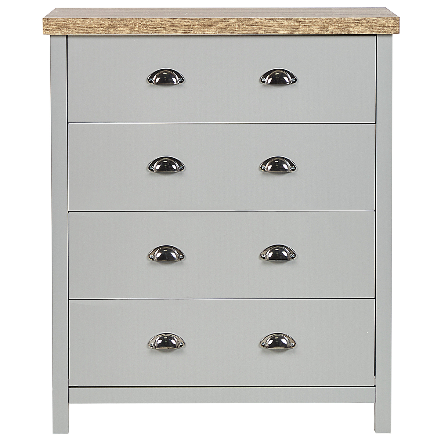 Kommode mit 4 Schubladen CLIO 95 cm Hellgrau