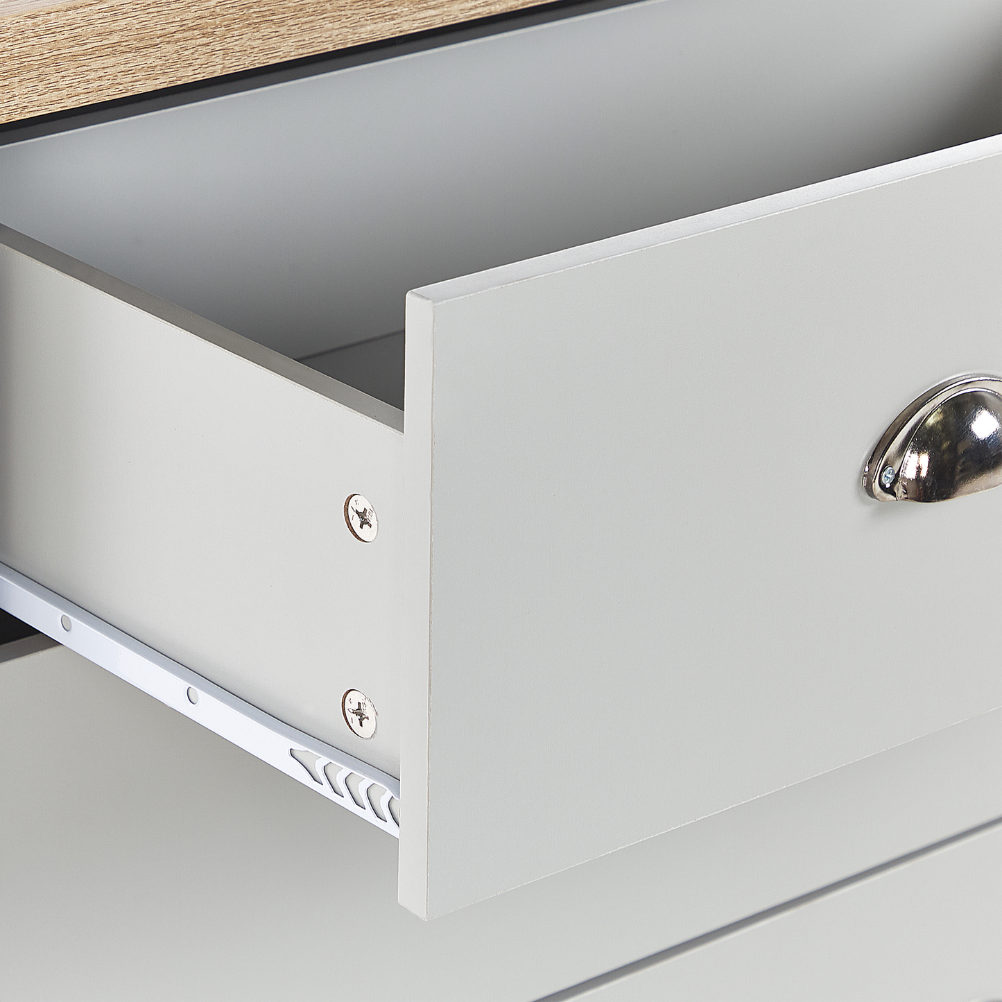 Kommode mit 4 Schubladen CLIO 95 cm Hellgrau