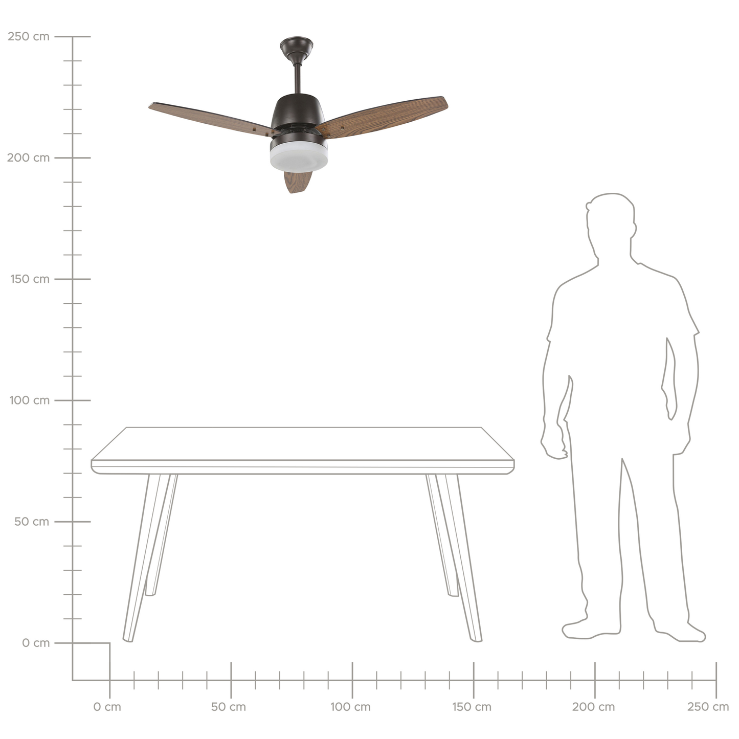 Deckenventilator mit Licht MLAVA mit Fernbedienung Braun