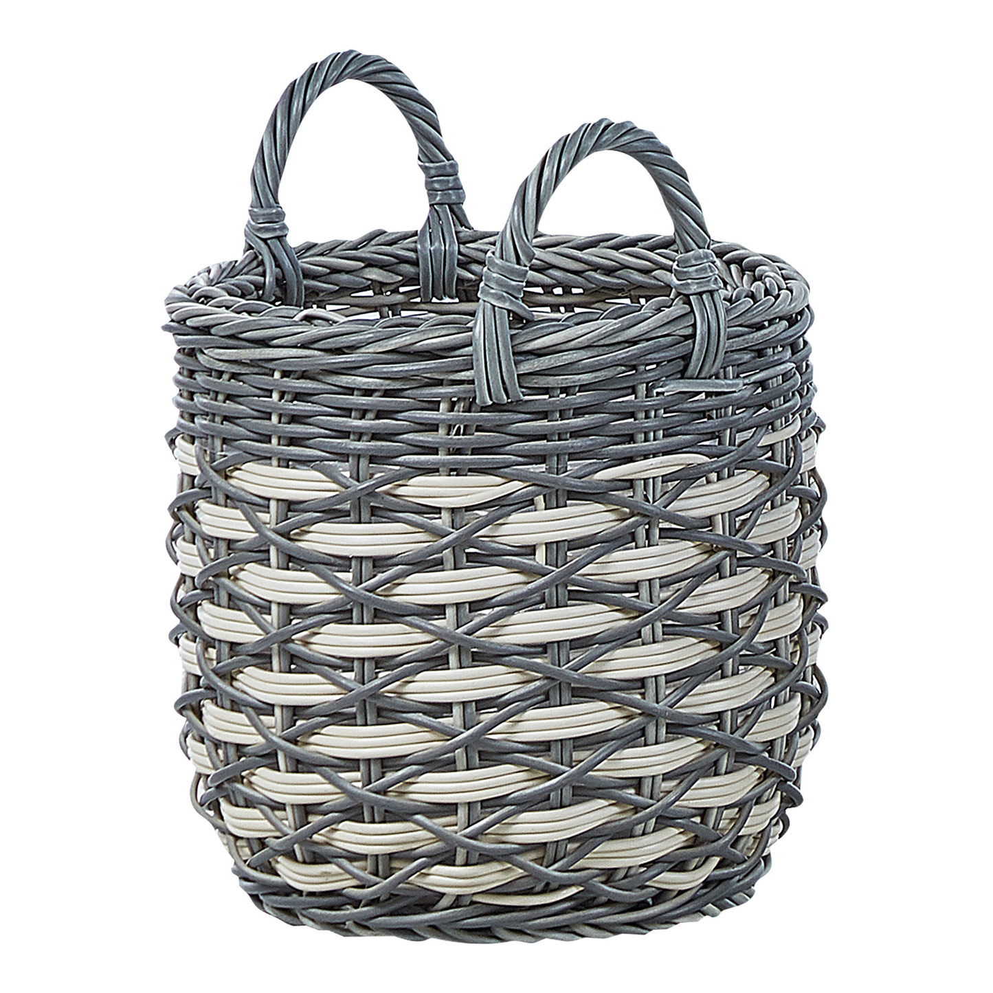 Set mit 3 Blumentöpfen GEFIRA PE Rattan 31/39/49 cm Grau