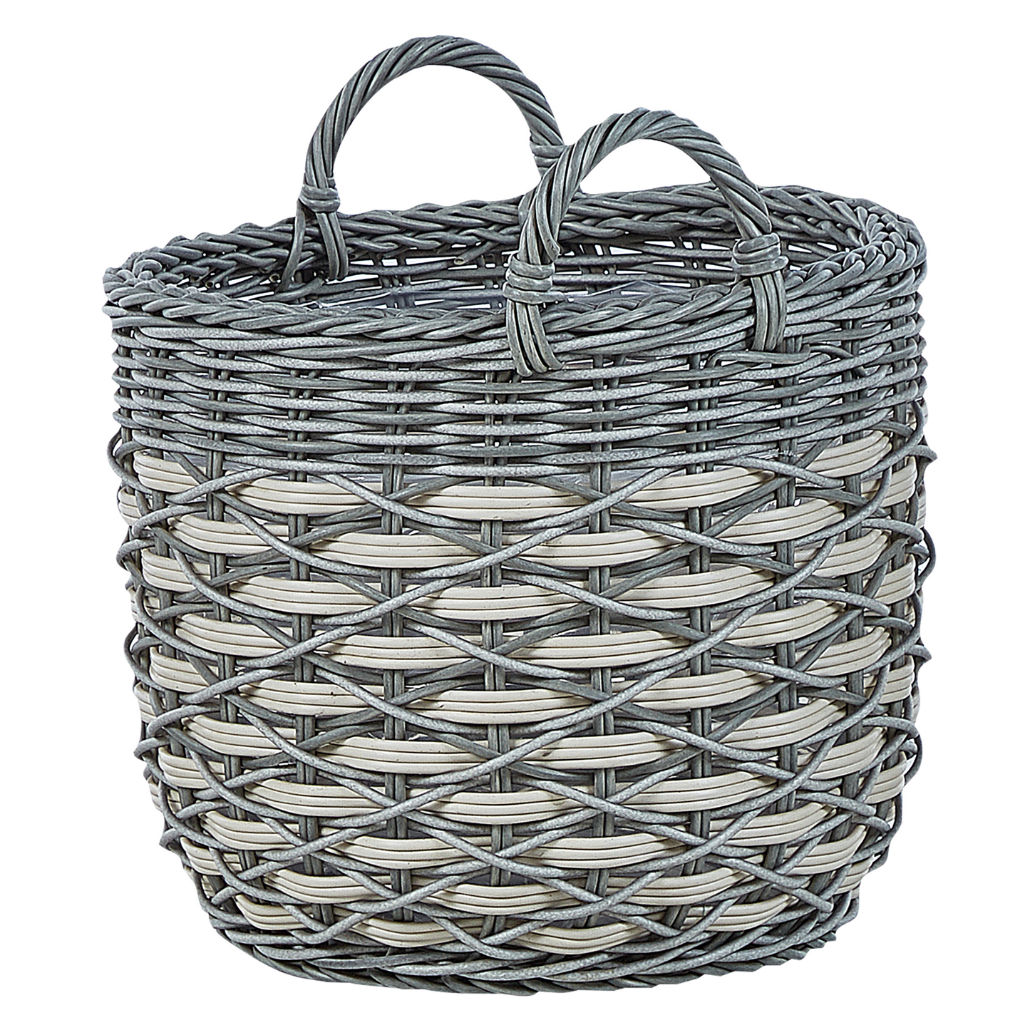 Set mit 3 Blumentöpfen GEFIRA PE Rattan 31/39/49 cm Grau