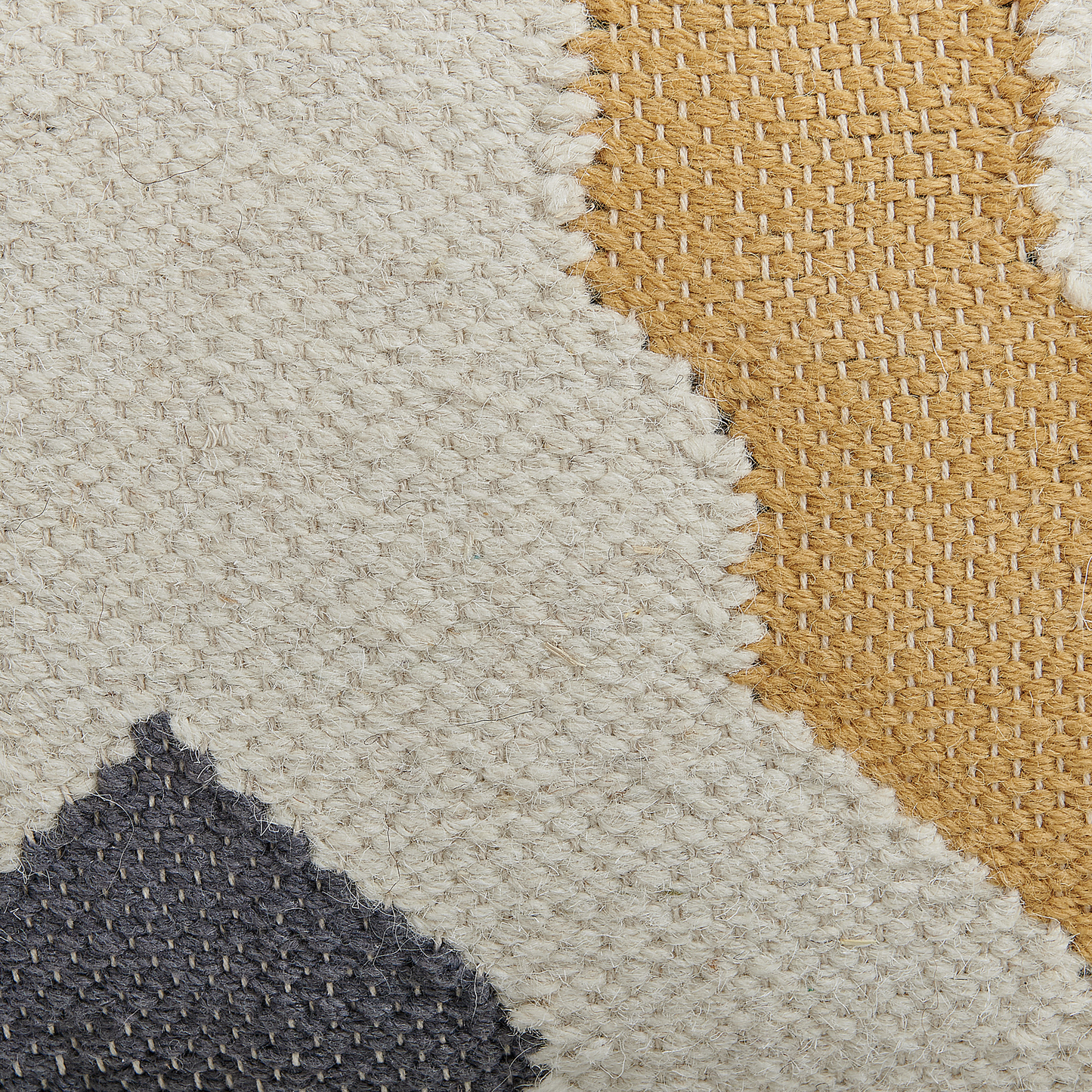 Pouf Wolle beige / gelb / grau 56 x 56 cm ZEUGMA