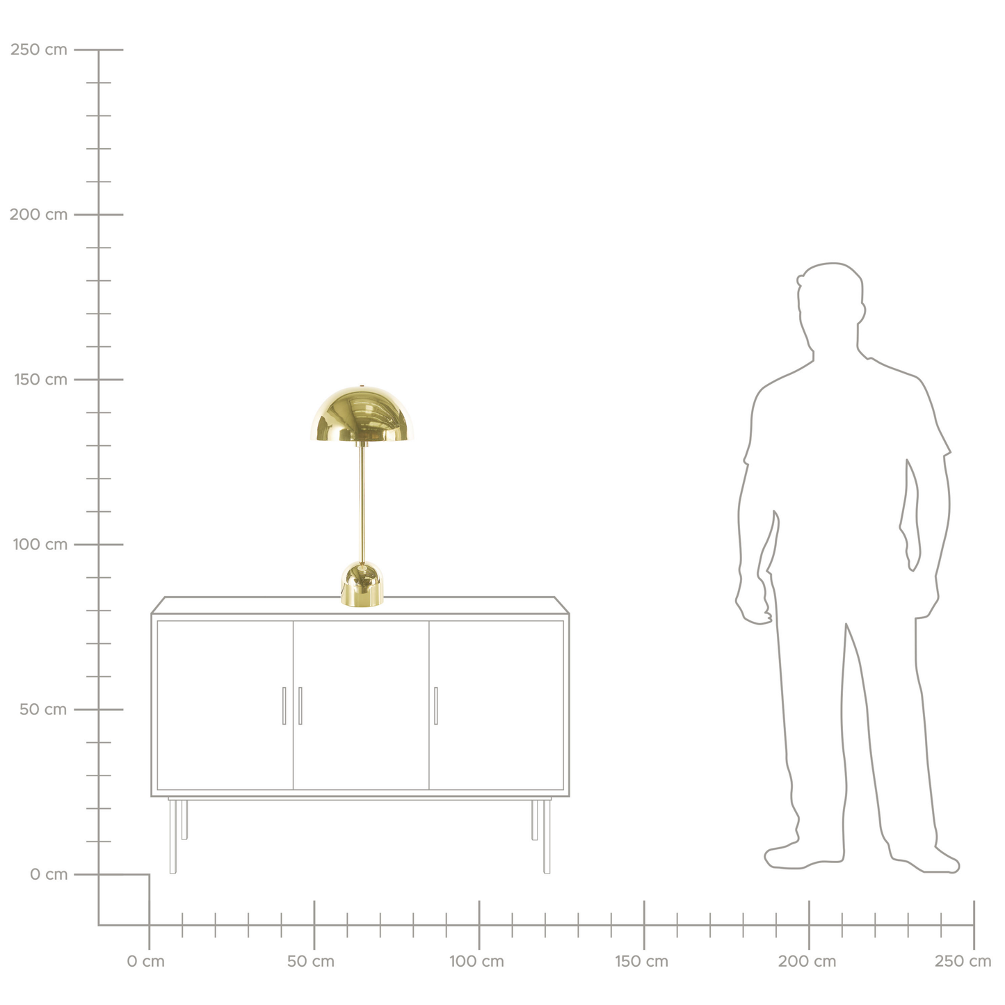 Tischlampe Metall gold glänzend 64 cm rund MACASIA