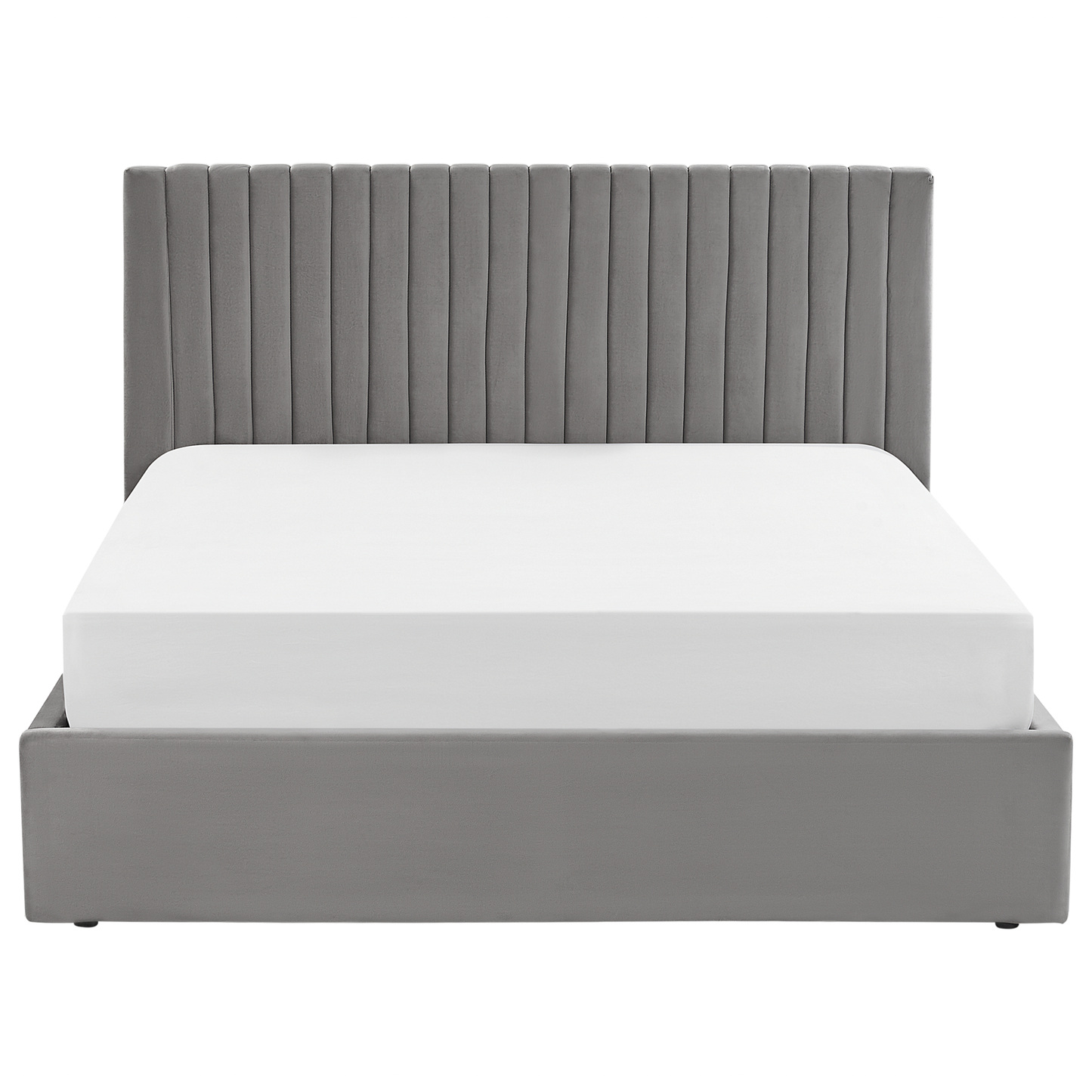 Bett mit Stauraum Samtstoff VION 160 x 200 cm Grau