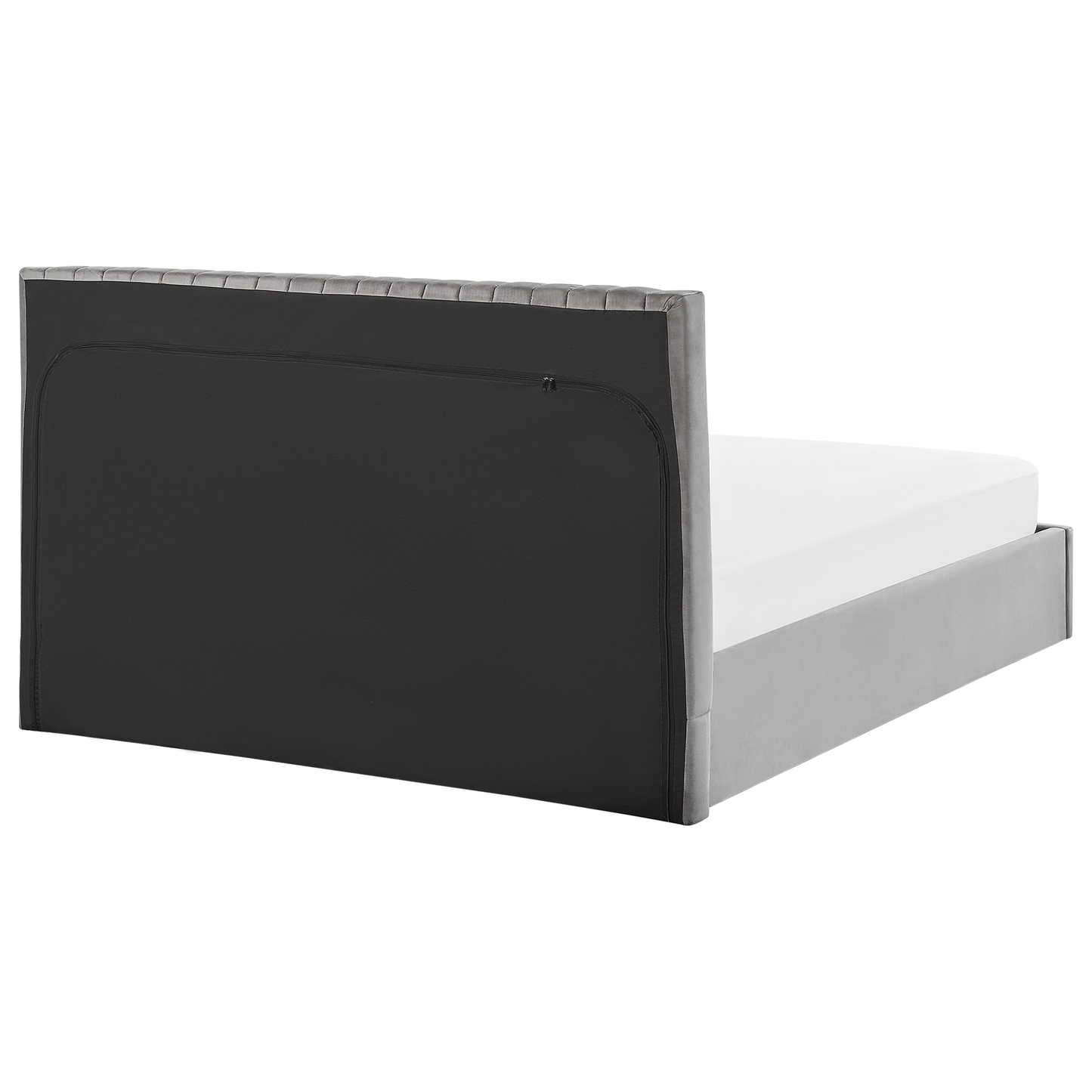 Bett mit Stauraum Samtstoff VION 160 x 200 cm Grau