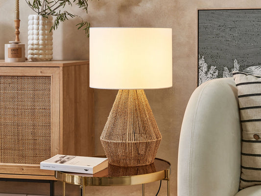 Tischleuchte MALEWA Geflecht Naturfarben