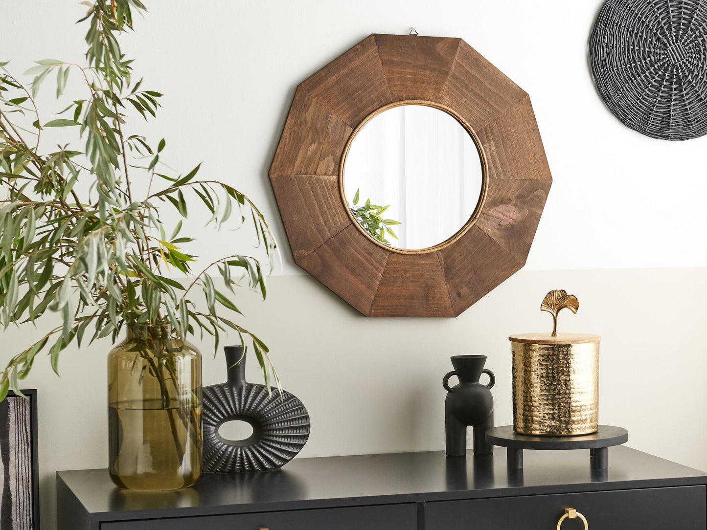 Wandspiegel ASEM 60 cm 60 cm Holz Braun