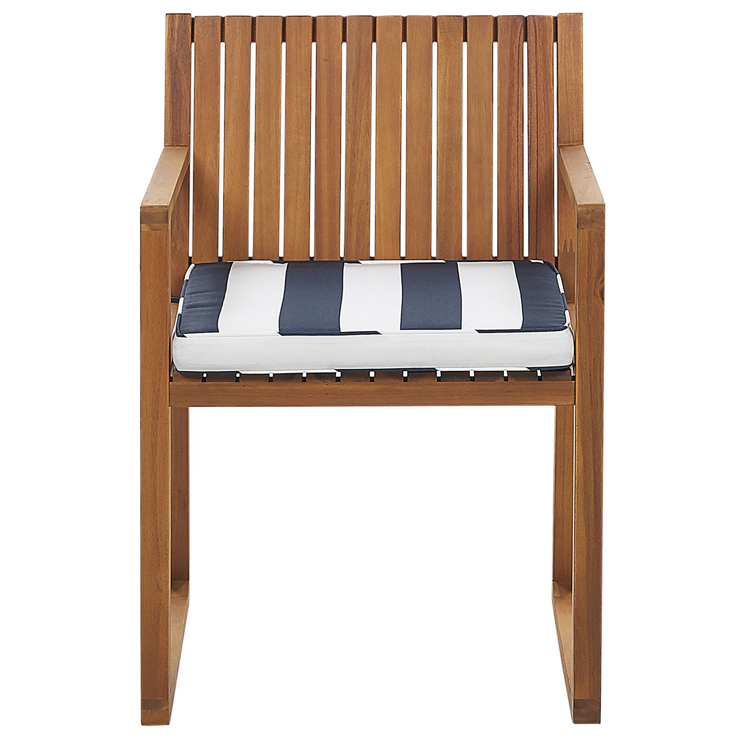 Set mit 8 Stühlen und Sitzkissen SASSARI Akazienholz Marineblau