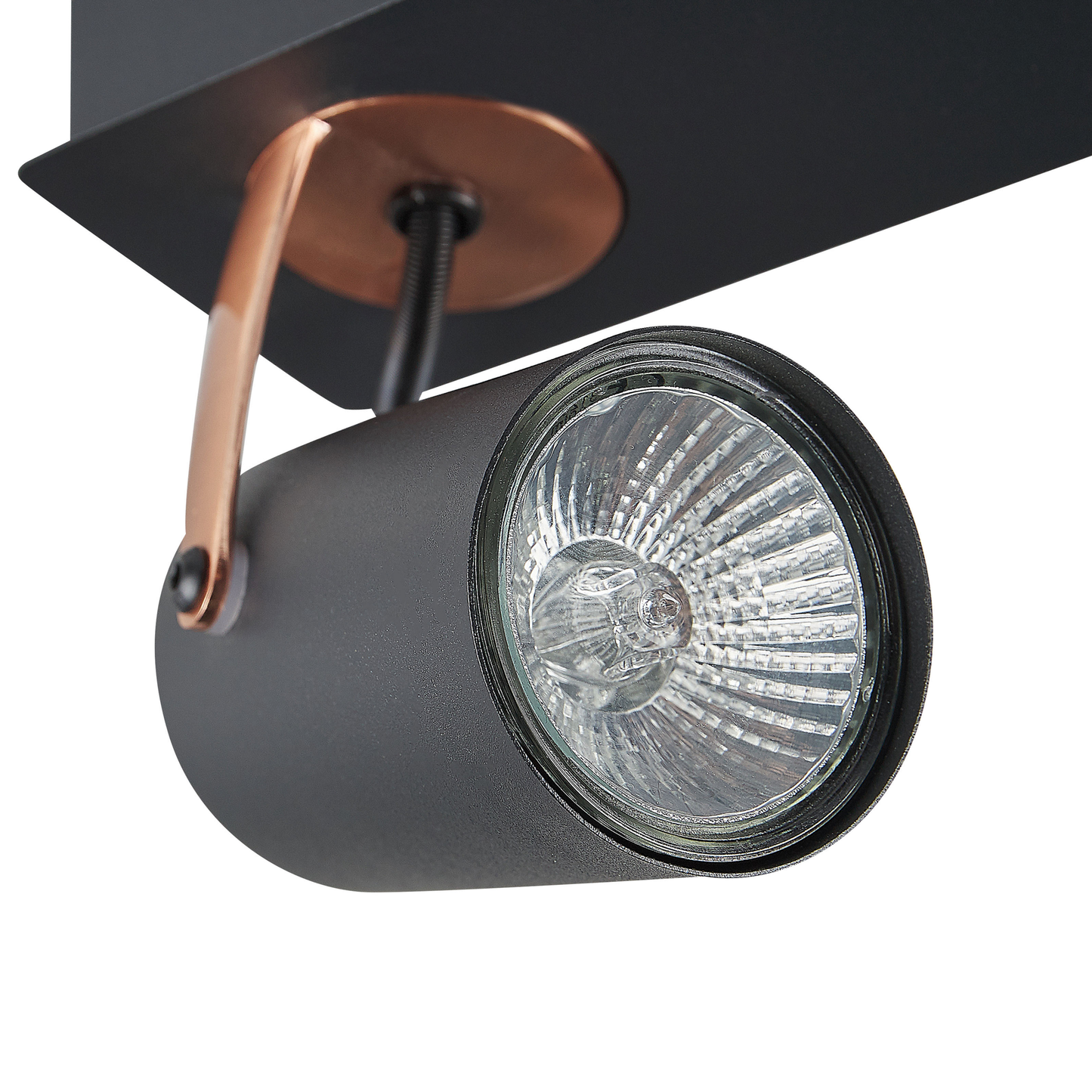 Deckenleuchte Metall schwarz / kupfer 4-flammig rund KLIP