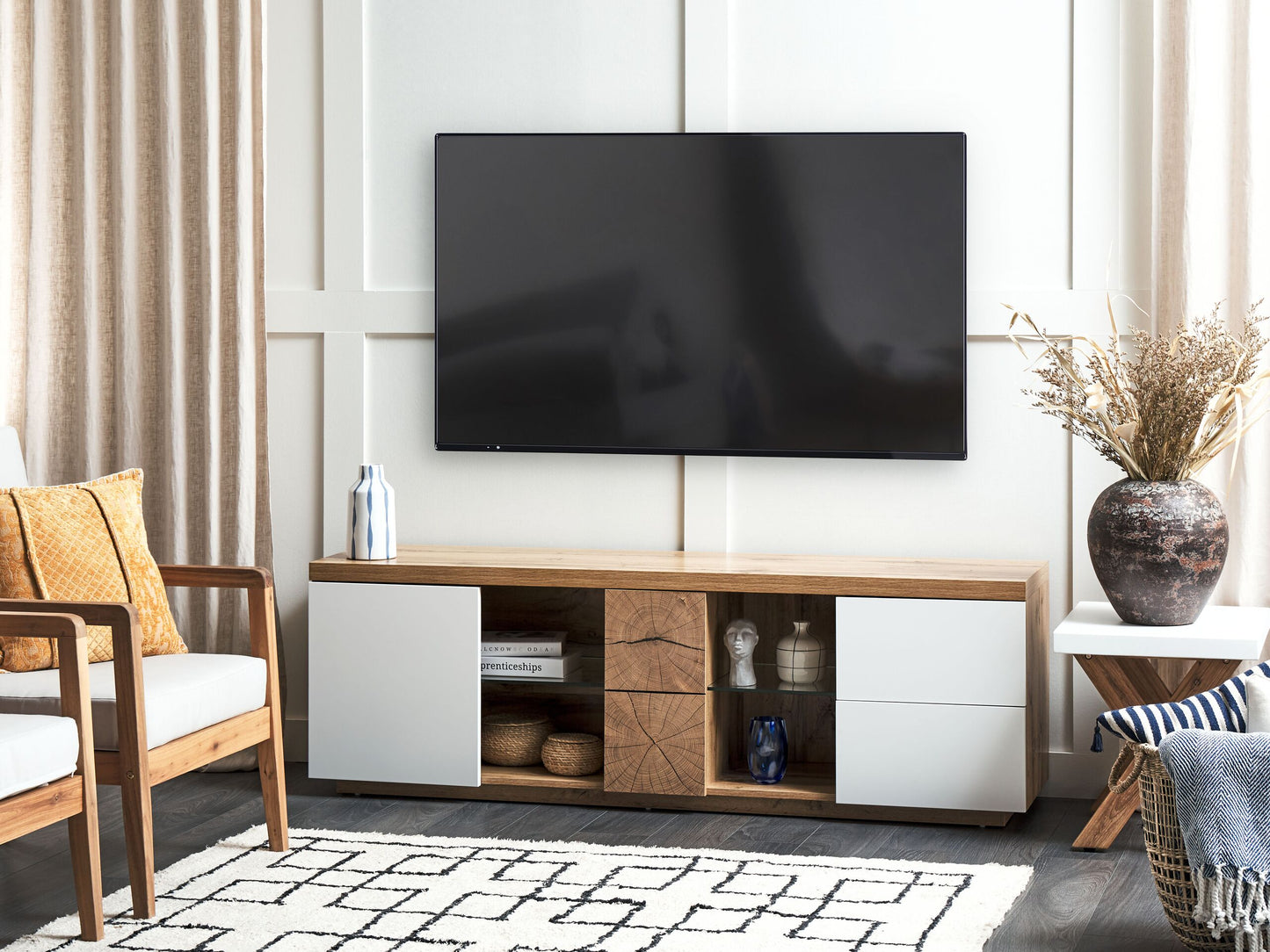TV-Möbel FARADA Braun / Weiss