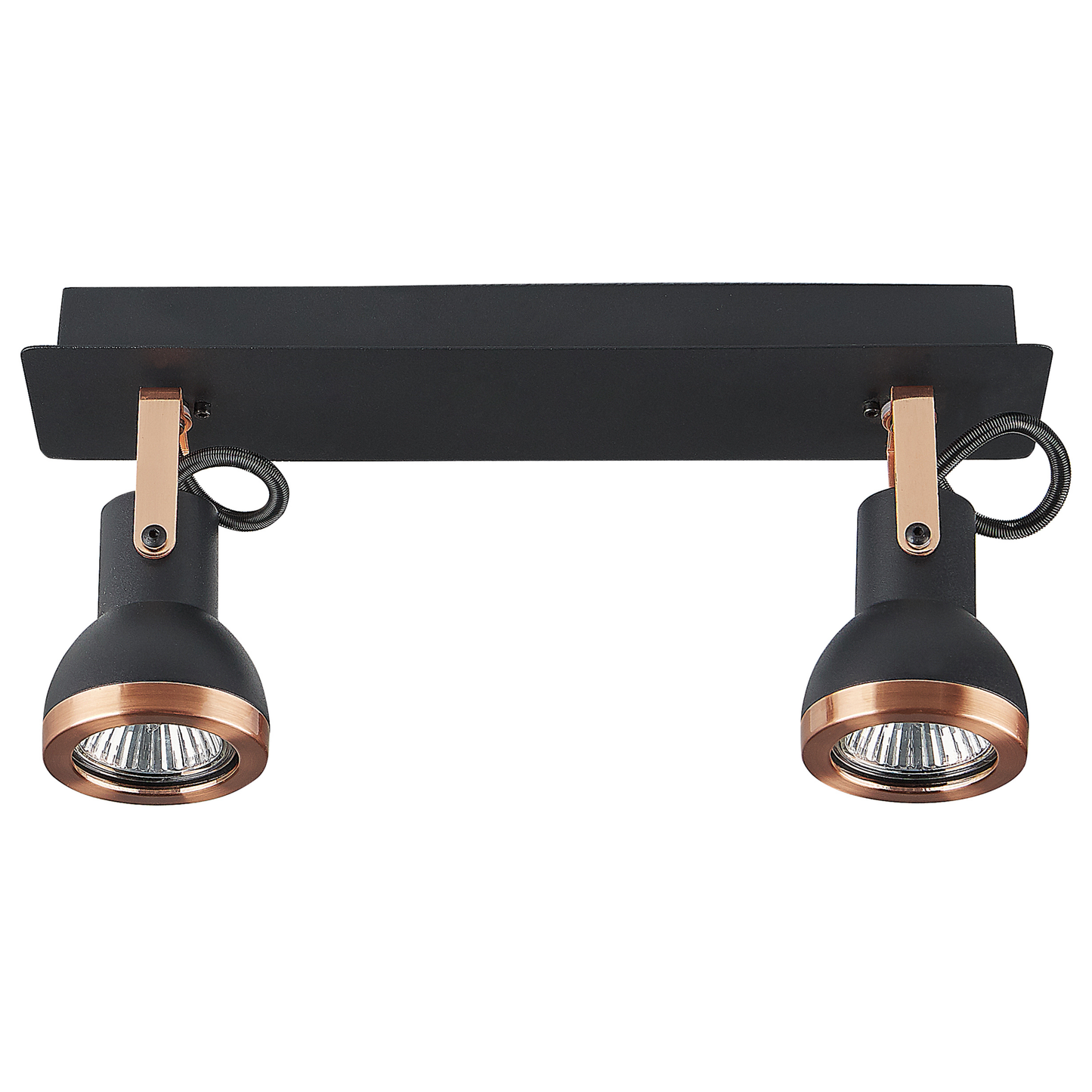Deckenleuchte schwarz / kupfer 2-flammig rechteckig BARO
