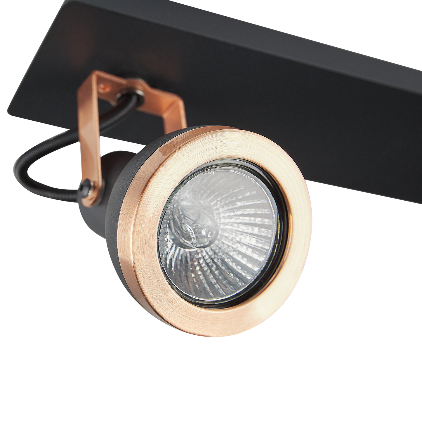 Deckenleuchte schwarz / kupfer 2-flammig rechteckig BARO