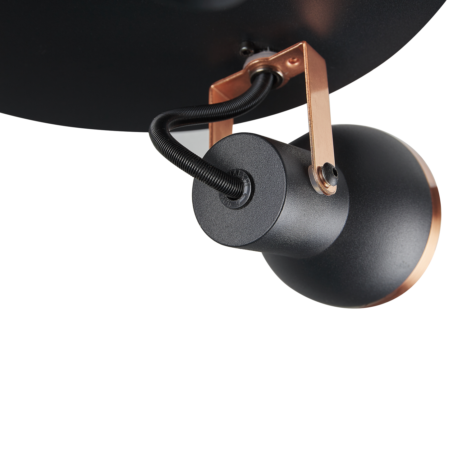 Deckenleuchte schwarz / kupfer 3-flammig rund BARO