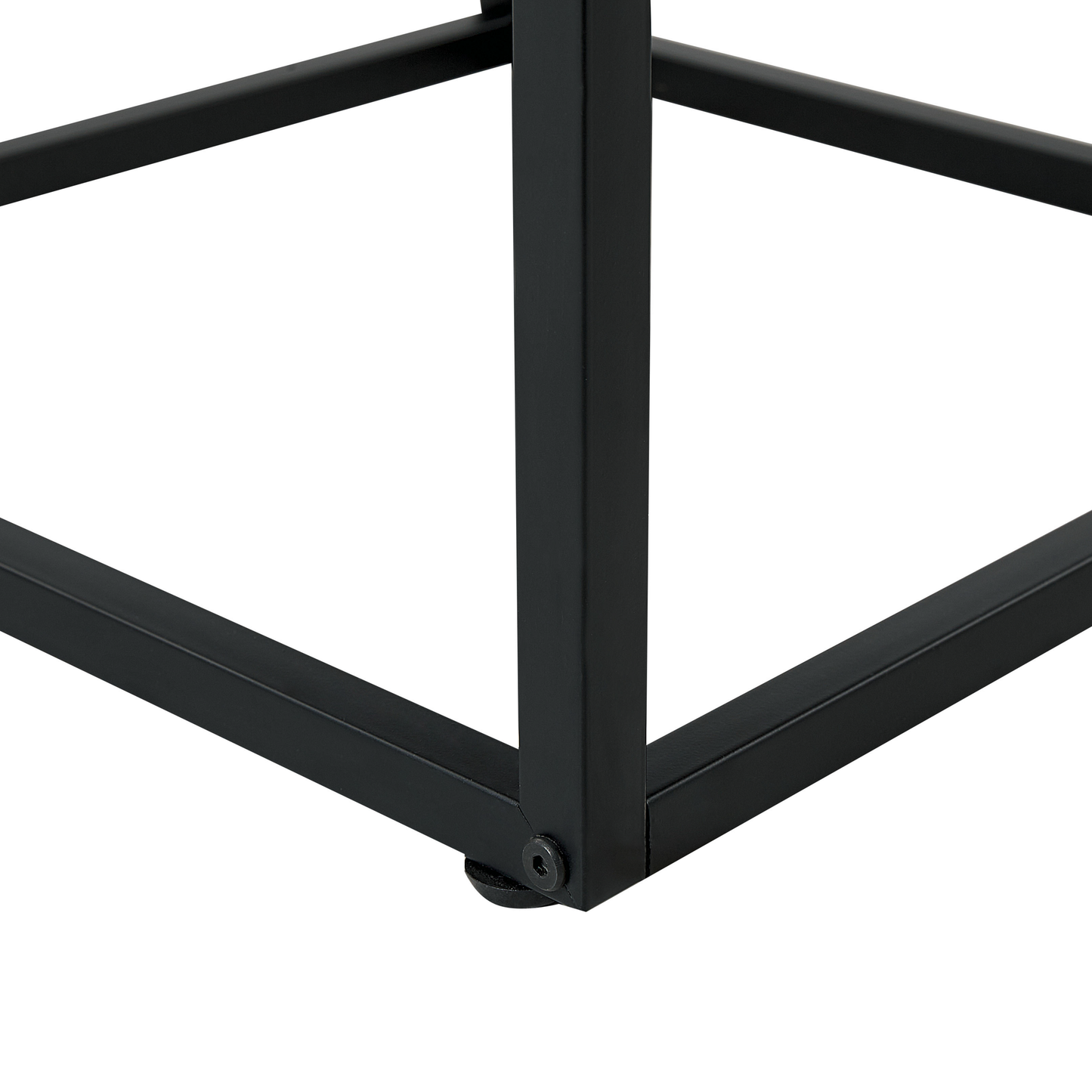 Beistelltisch Glas dunkler Holzfarbton / schwarz quadratisch 43 x 43 cm MAUK