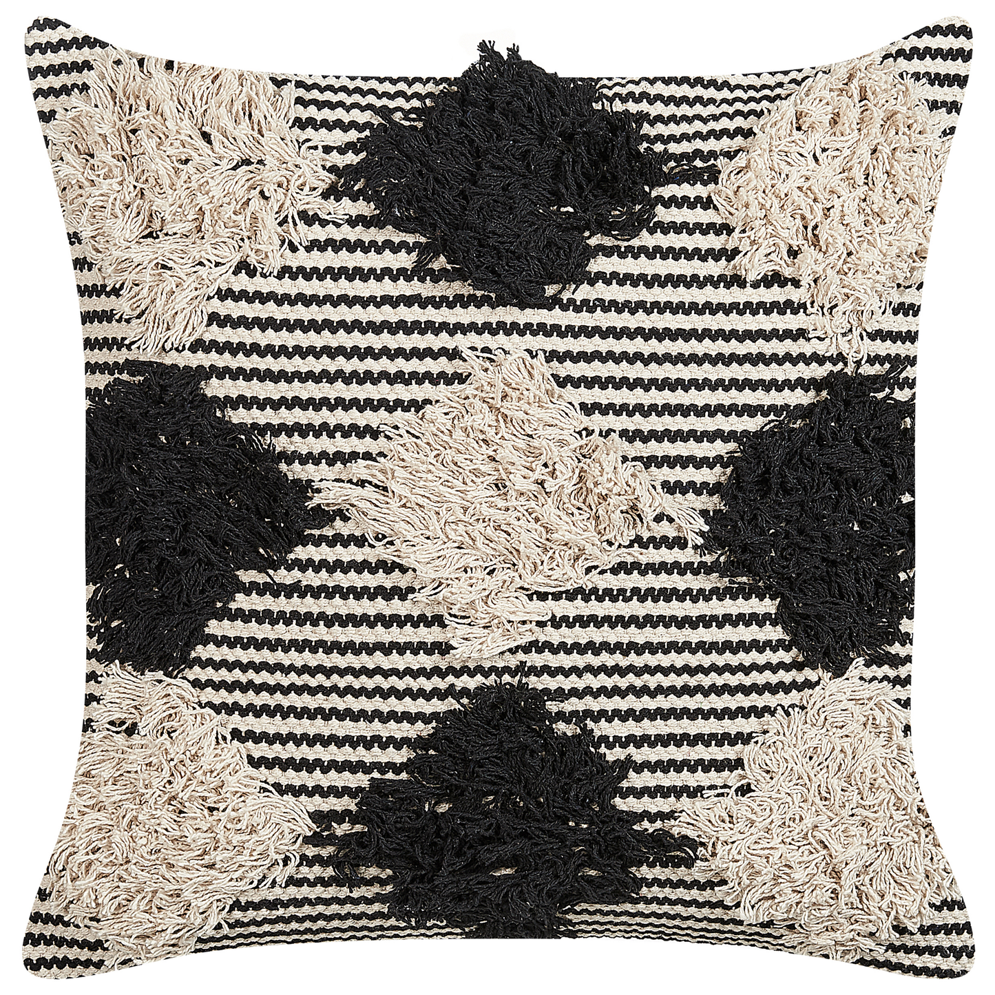 Dekokissen 2er Set BHUSAWAL Baumwolle 50 x 50 cm Schwarz Geometrisches Muster