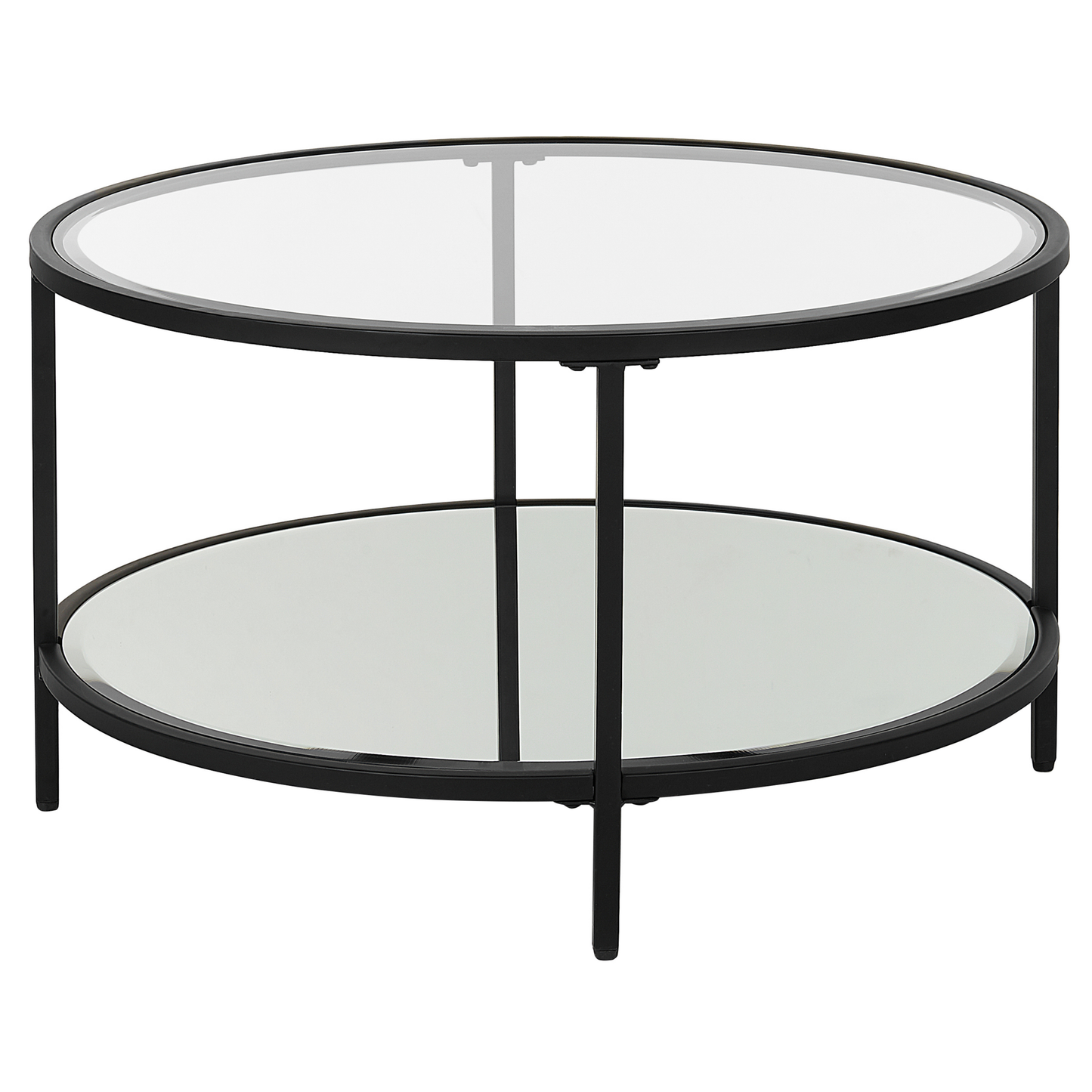 Couchtisch Glas / Metall schwarz ⌀ 70 cm BIRNEY