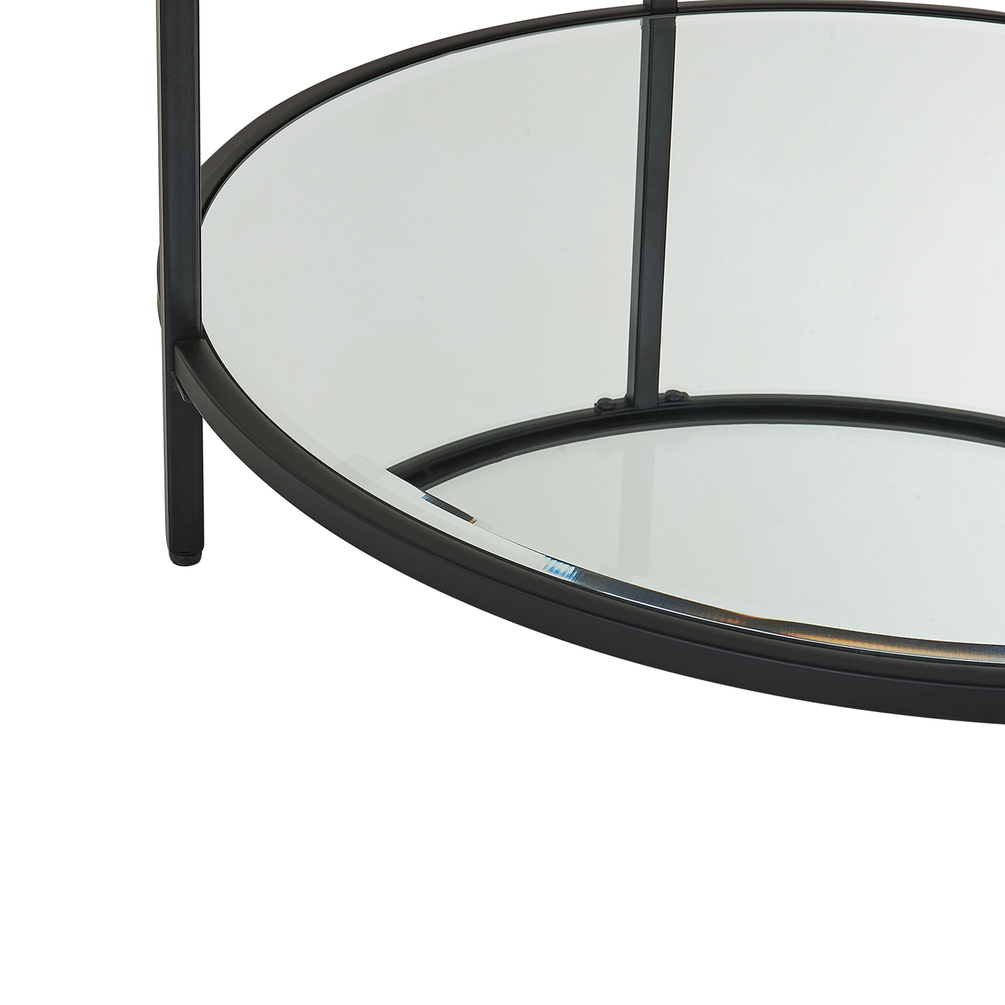 Couchtisch Glas / Metall schwarz ⌀ 70 cm BIRNEY
