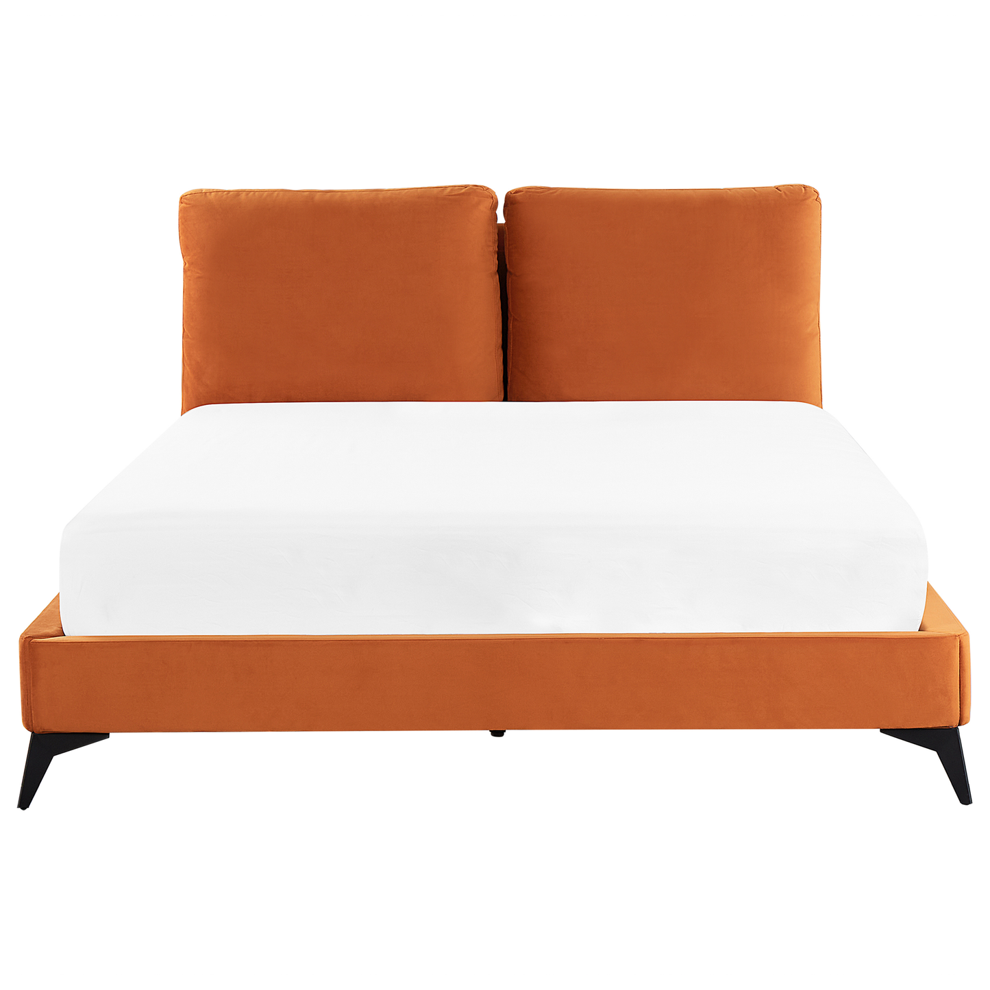 Bett mit Lattenrost Samtstoff MELLE 160 x 200 cm Orange