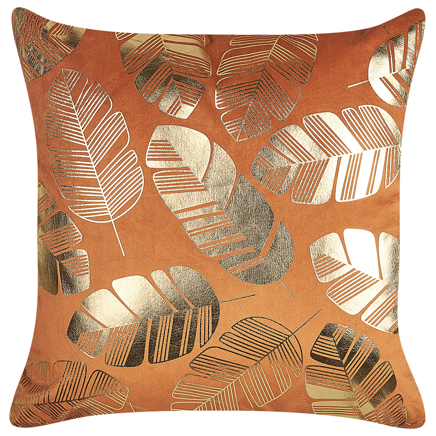 Dekokissen 2er Set SUNFLOWER Samtstoff 45 x 45 cm Orange Pflanzenmuster