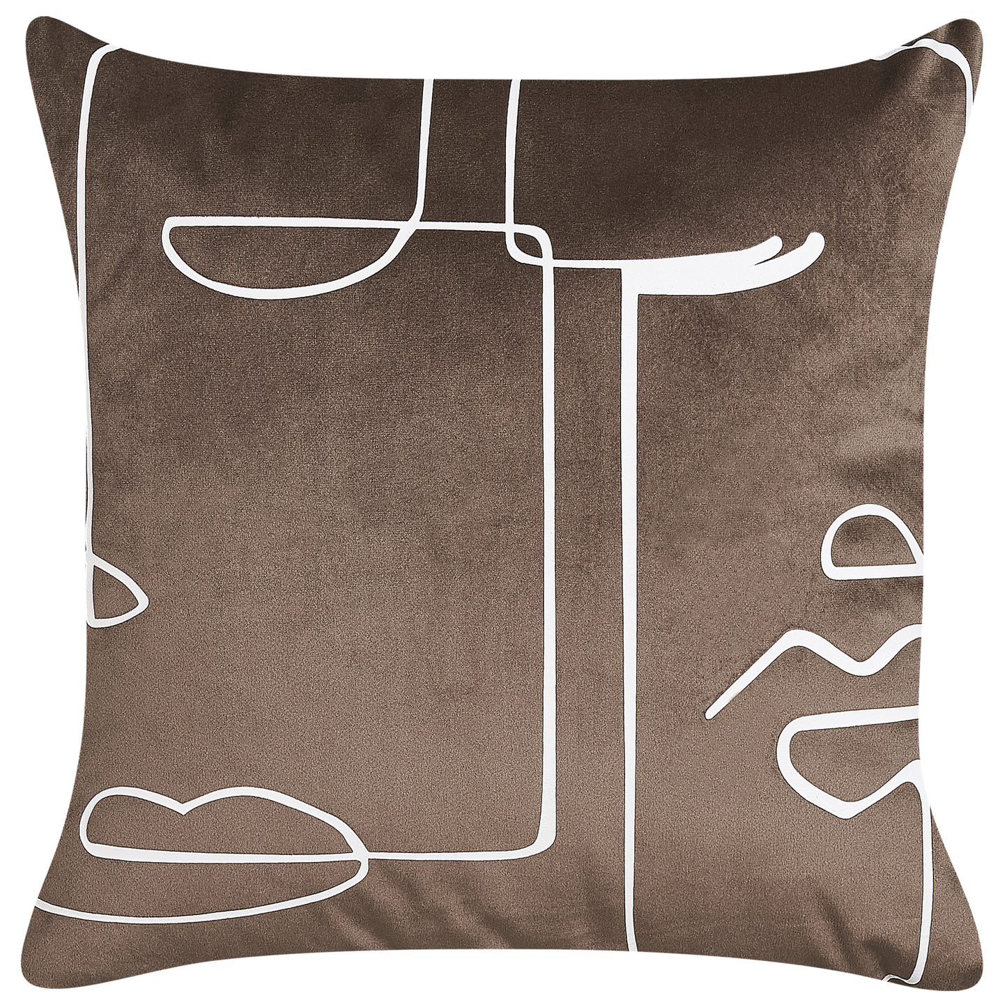 Dekokissen 2er Set PHILODENDRON Samtstoff 45 x 45 cm Braun Abstraktes Muster