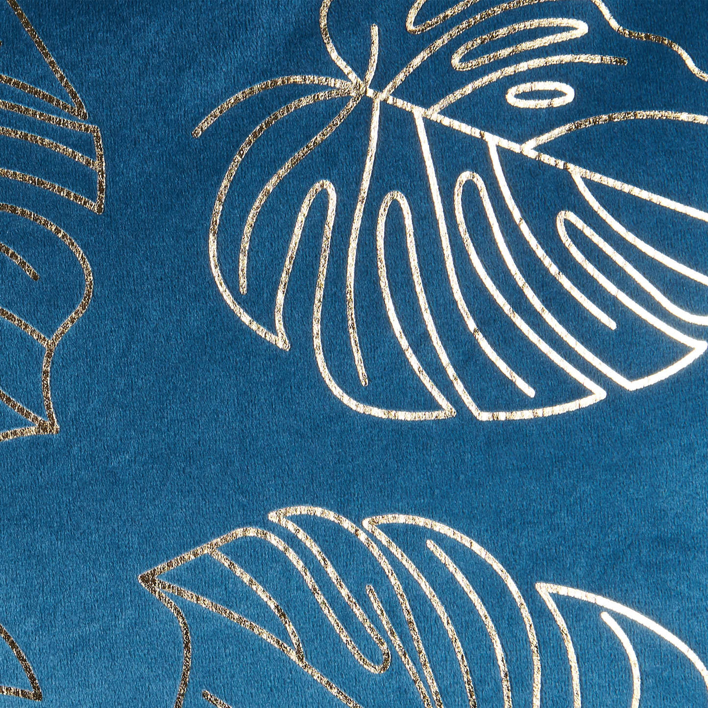 Dekokissen 2er Set DELICIOSA Samtstoff 45 x 45 cm Blau Pflanzenmuster