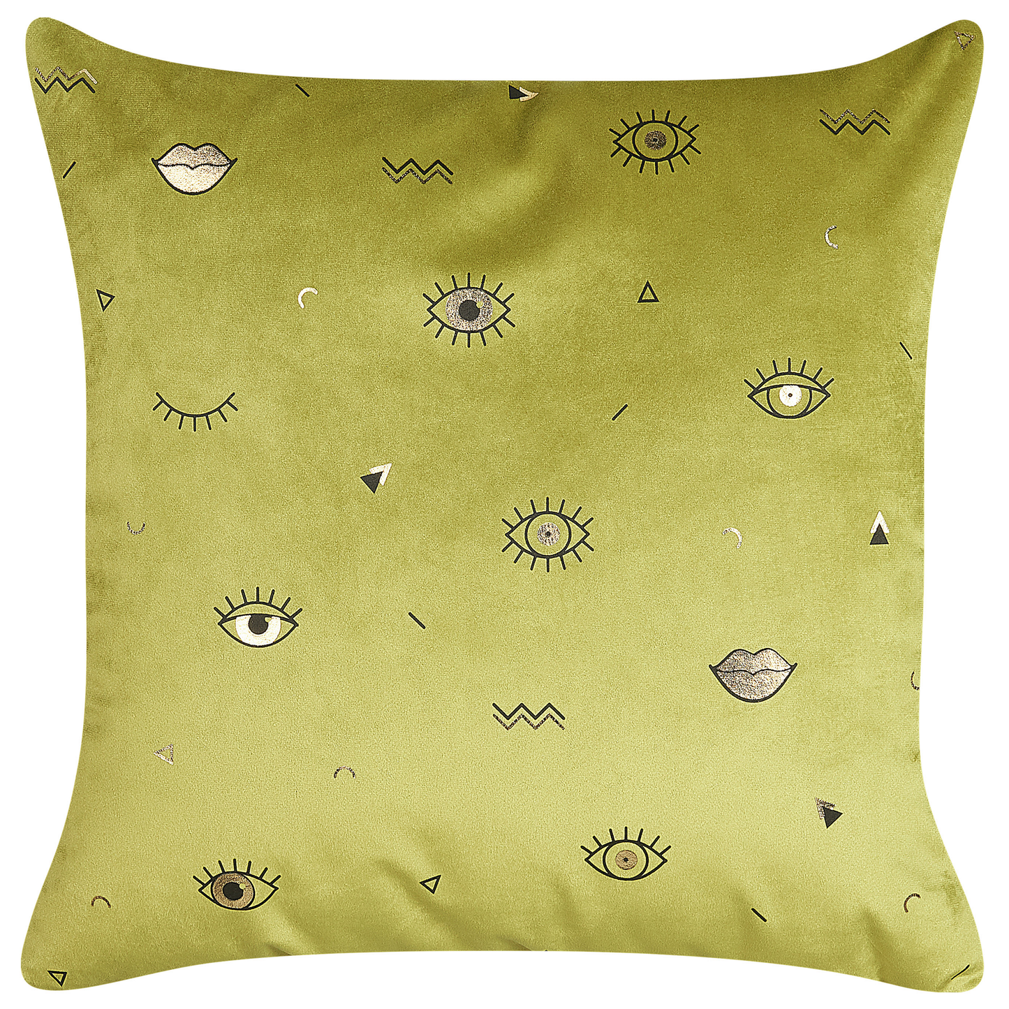 Dekokissen 2er Set AEONIUM Samtstoff 45 x 45 cm Olivgrün Abstraktes Muster
