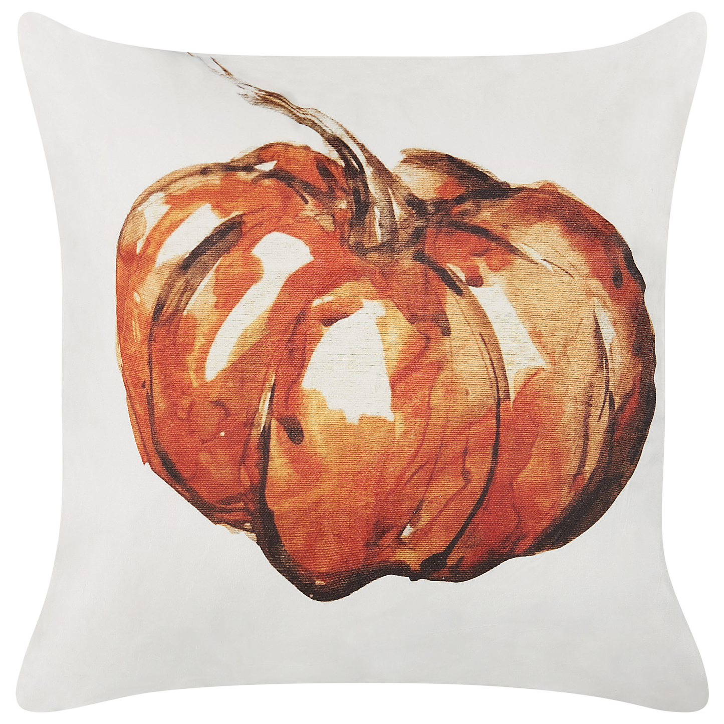 Dekokissen 2er Set CURBITA Samtstoff 45 x 45 cm Beige Pflanzenmuster