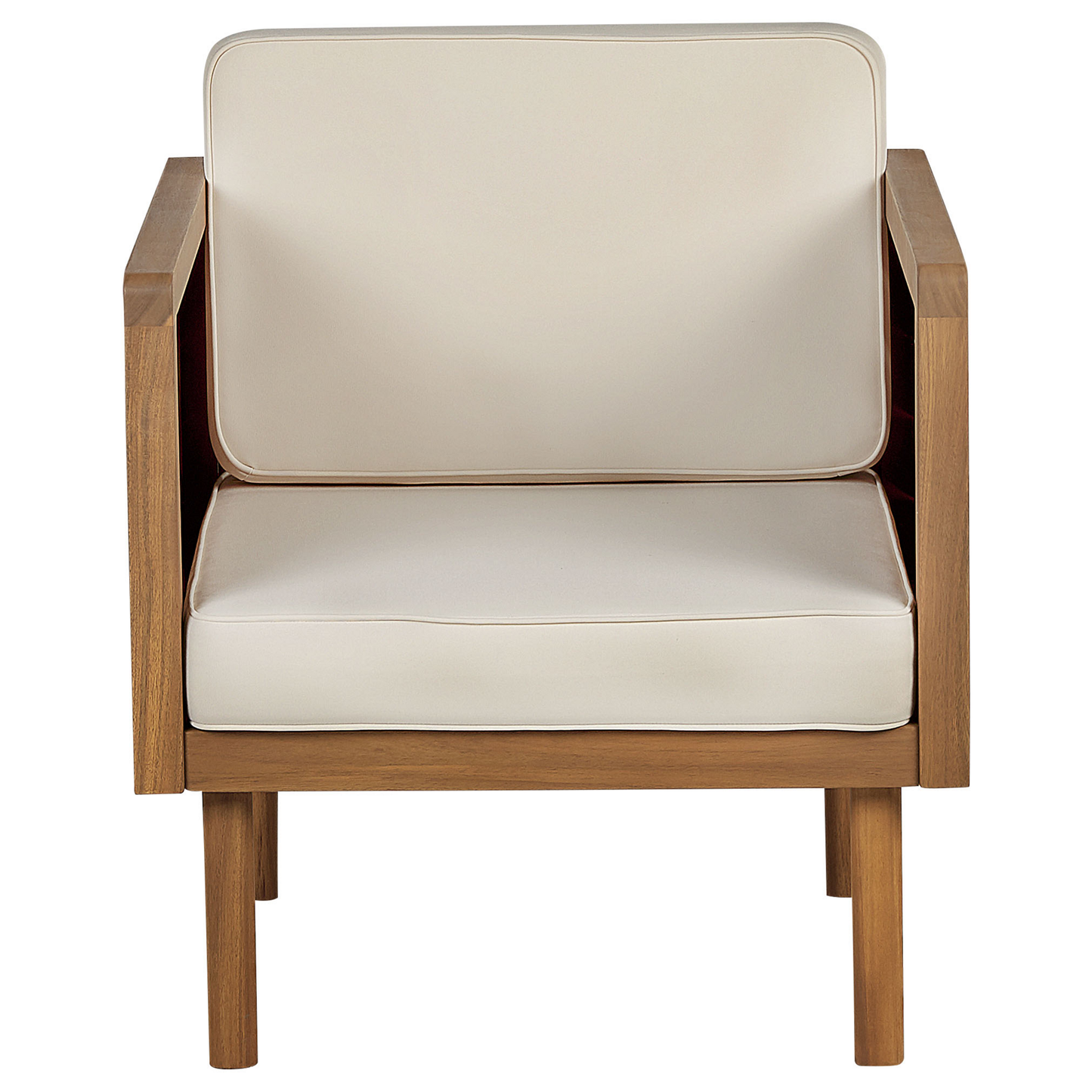 Lounge Set mit Tisch und Ottomane 5-Sitzer BARATTI Akazienholz Braun