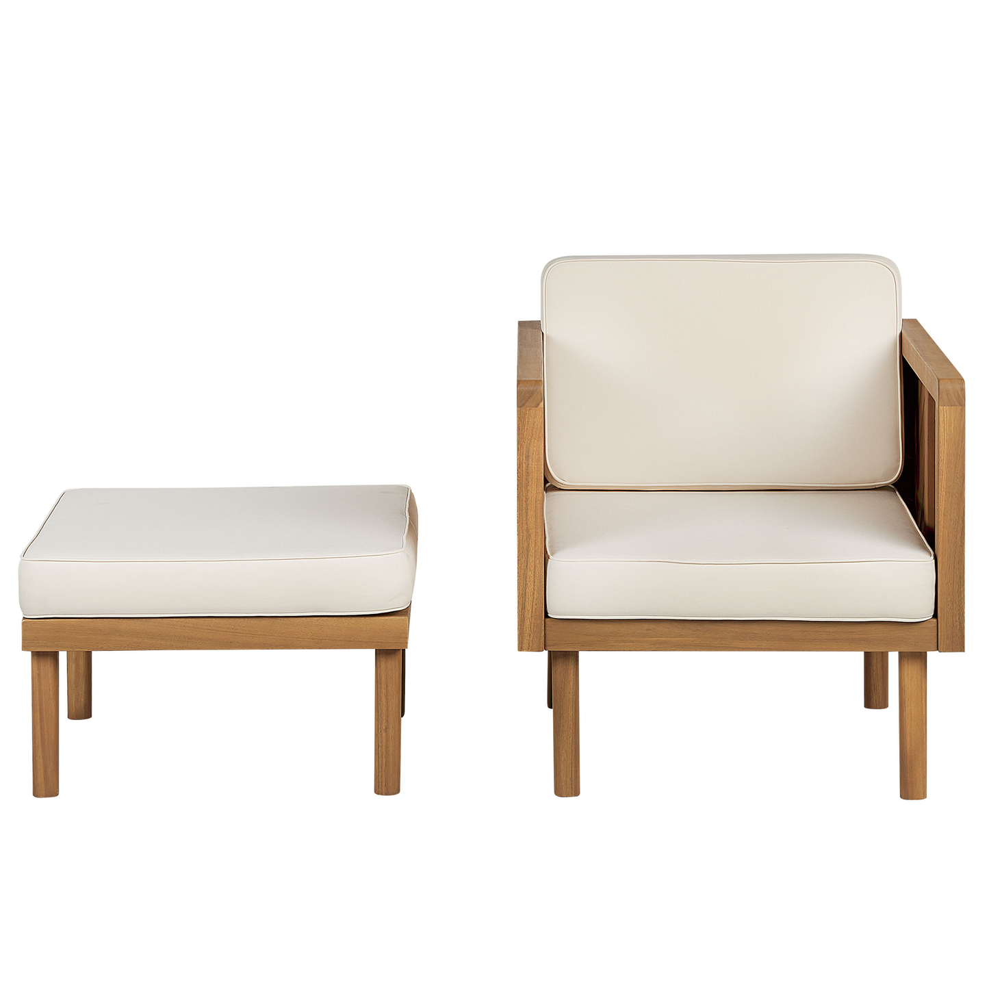 Lounge Set mit Tisch und Ottomane 5-Sitzer BARATTI Akazienholz Braun