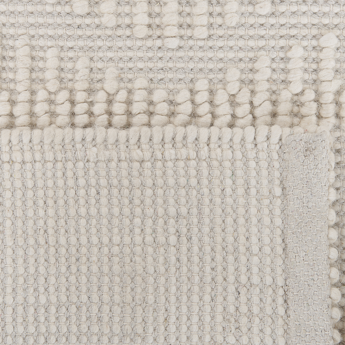 Teppich Wolle helles Beige 140 x 200 cm geometrisches Muster Kurzflor LAPSEKI