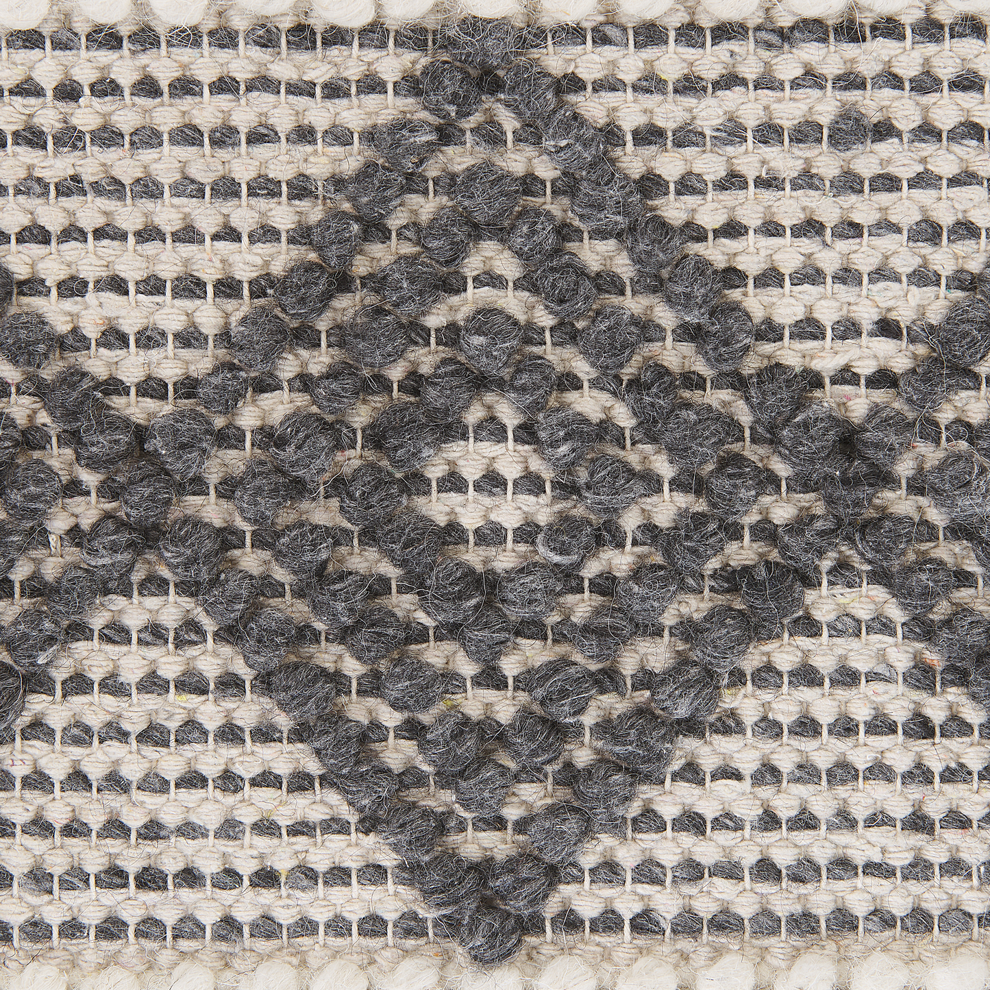 Teppich Wolle beige / grau 200 x 200 cm geometrisches Muster Kurzflor DAVUTLAR