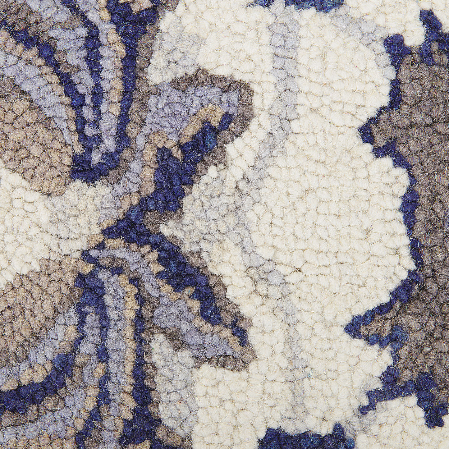 Teppich Wolle beige / blau 160 x 230 cm Kurzflor KUMRU