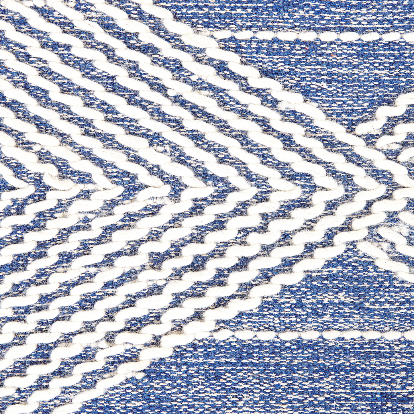 Teppich Wolle beige / blau 80 x 150 cm geometrisches Muster Kurzflor DATCA