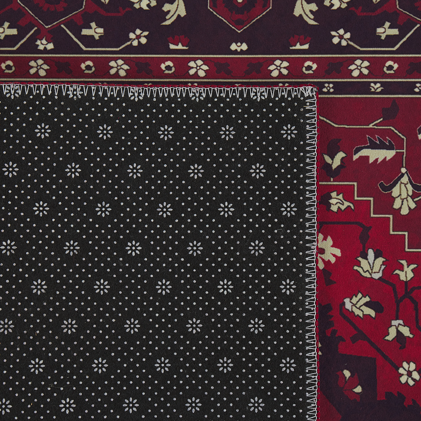 Teppich rot orientalisches Muster 80 x 200 cm Kurzflor VADKADAM