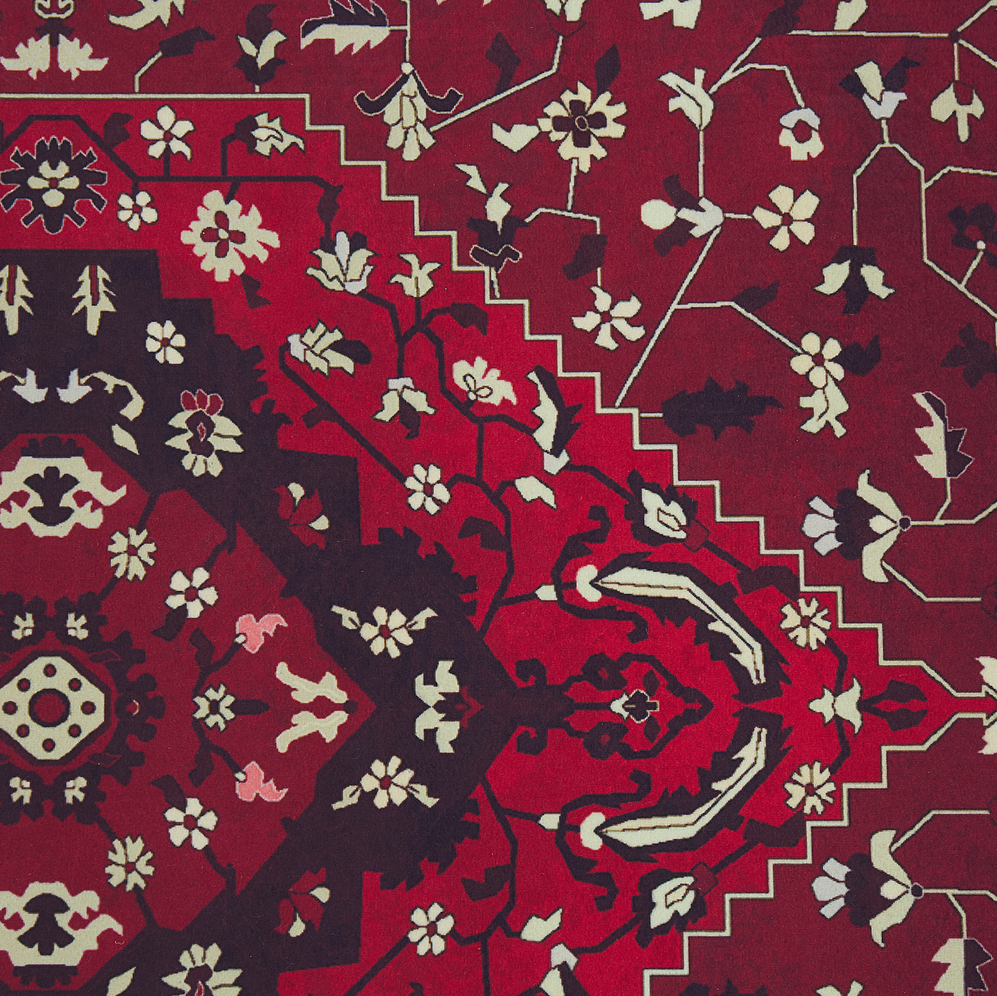 Teppich rot orientalisches Muster 80 x 200 cm Kurzflor VADKADAM