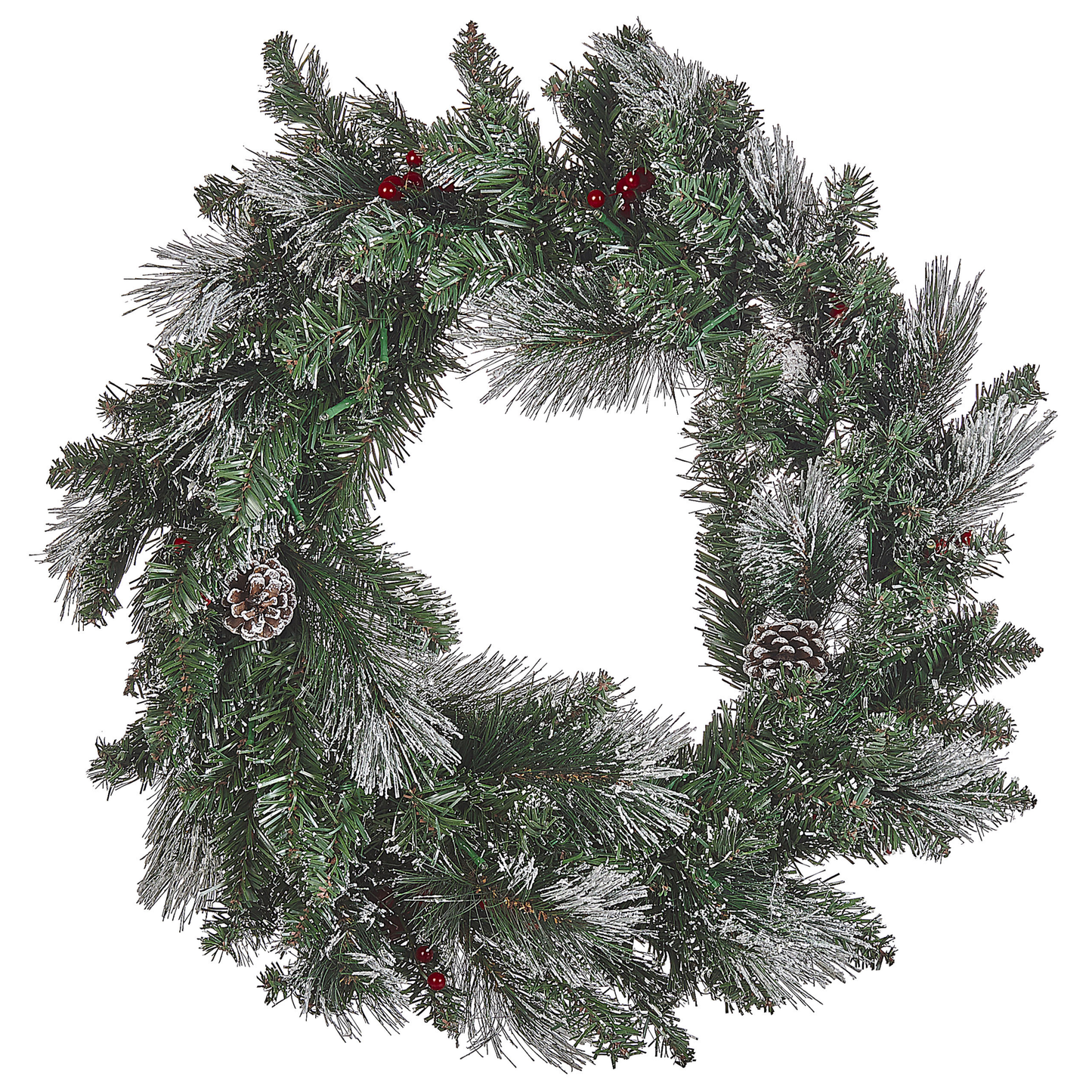 Weihnachtskranz grün mit LED-Beleuchtung Schnee bedeckt ⌀ 40 cm WAPTA