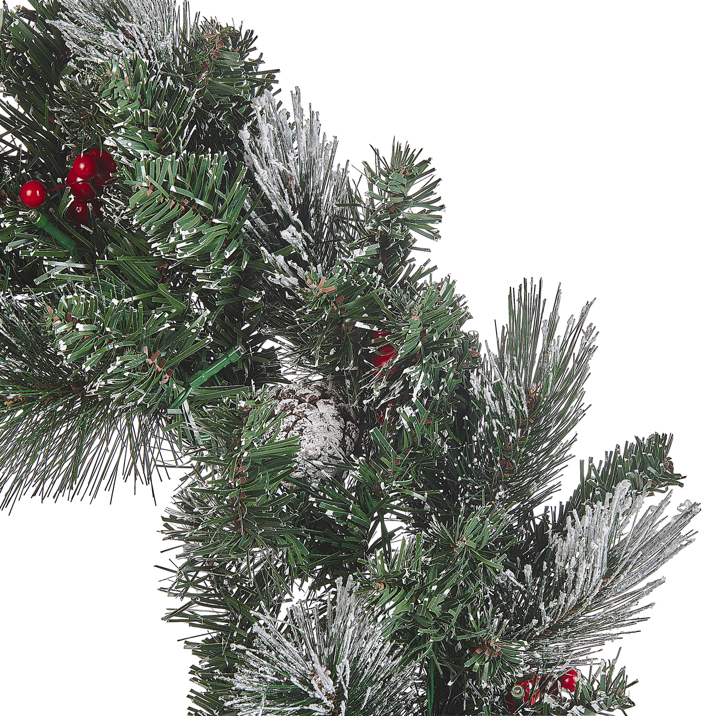 Weihnachtskranz grün mit LED-Beleuchtung Schnee bedeckt ⌀ 40 cm WAPTA
